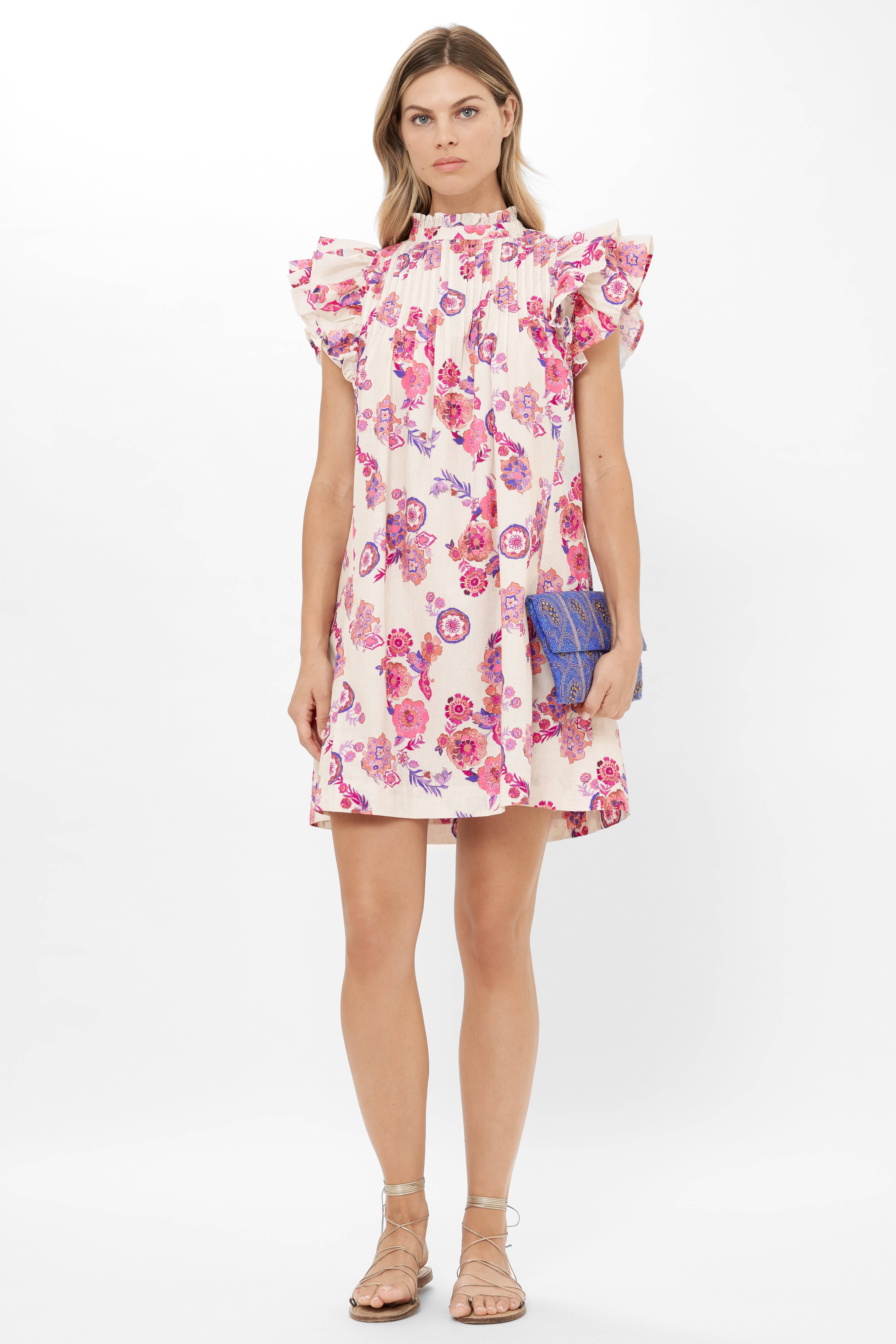 Pintuck Ruffle Mini- Pretoria Pink