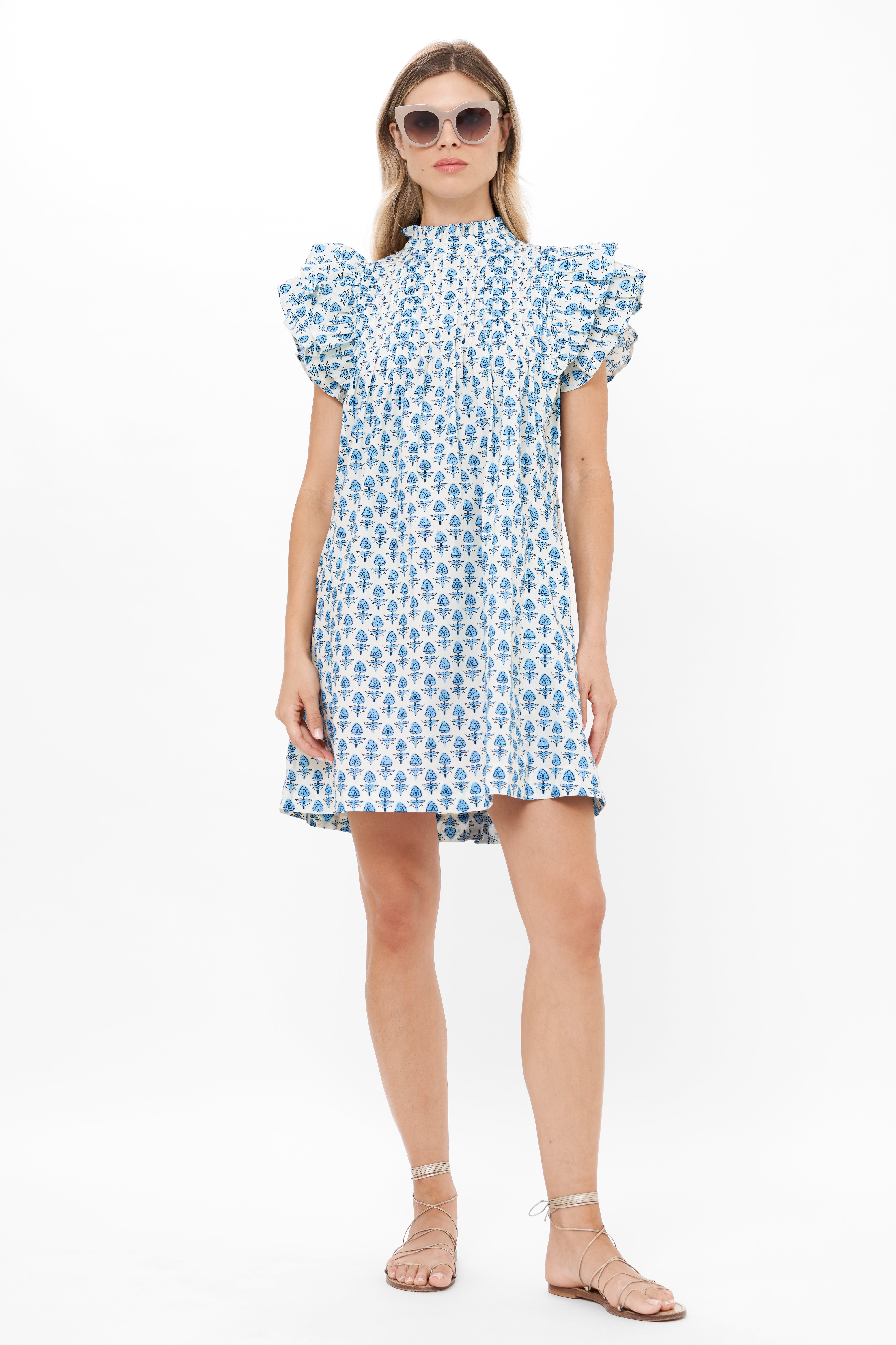 Pintuck Ruffle Mini- Provence Blue