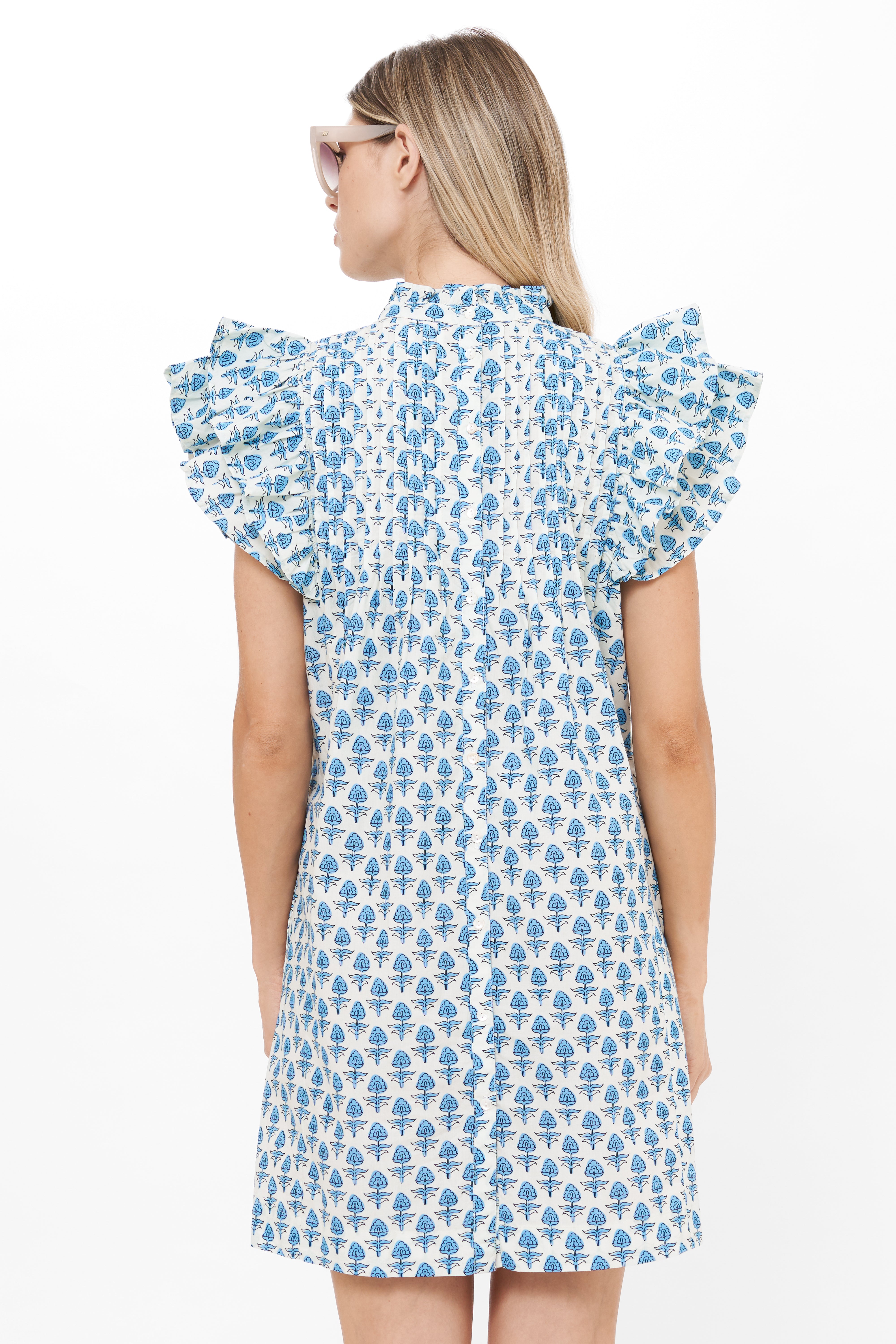 Pintuck Ruffle Mini- Provence Blue