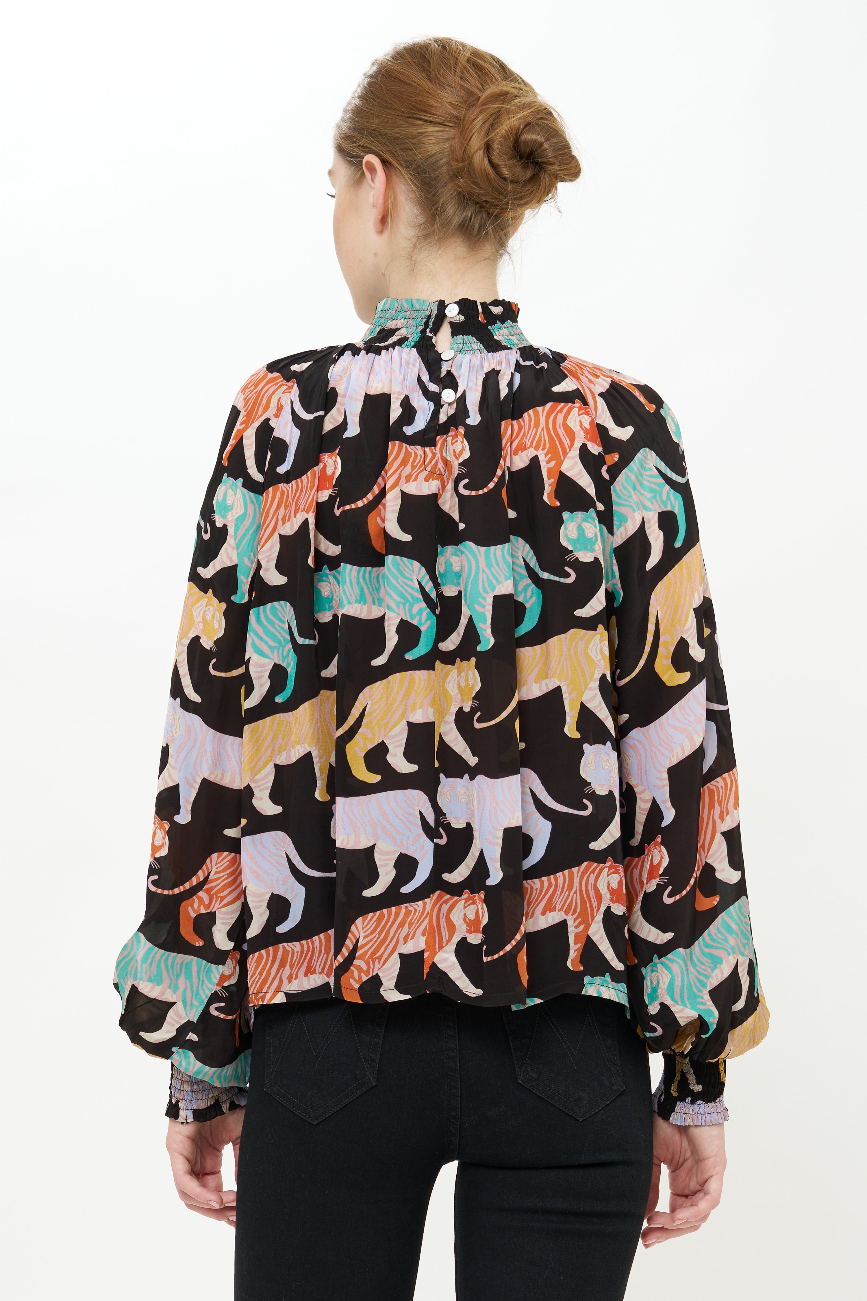 High Neck Blouse- Raj Black