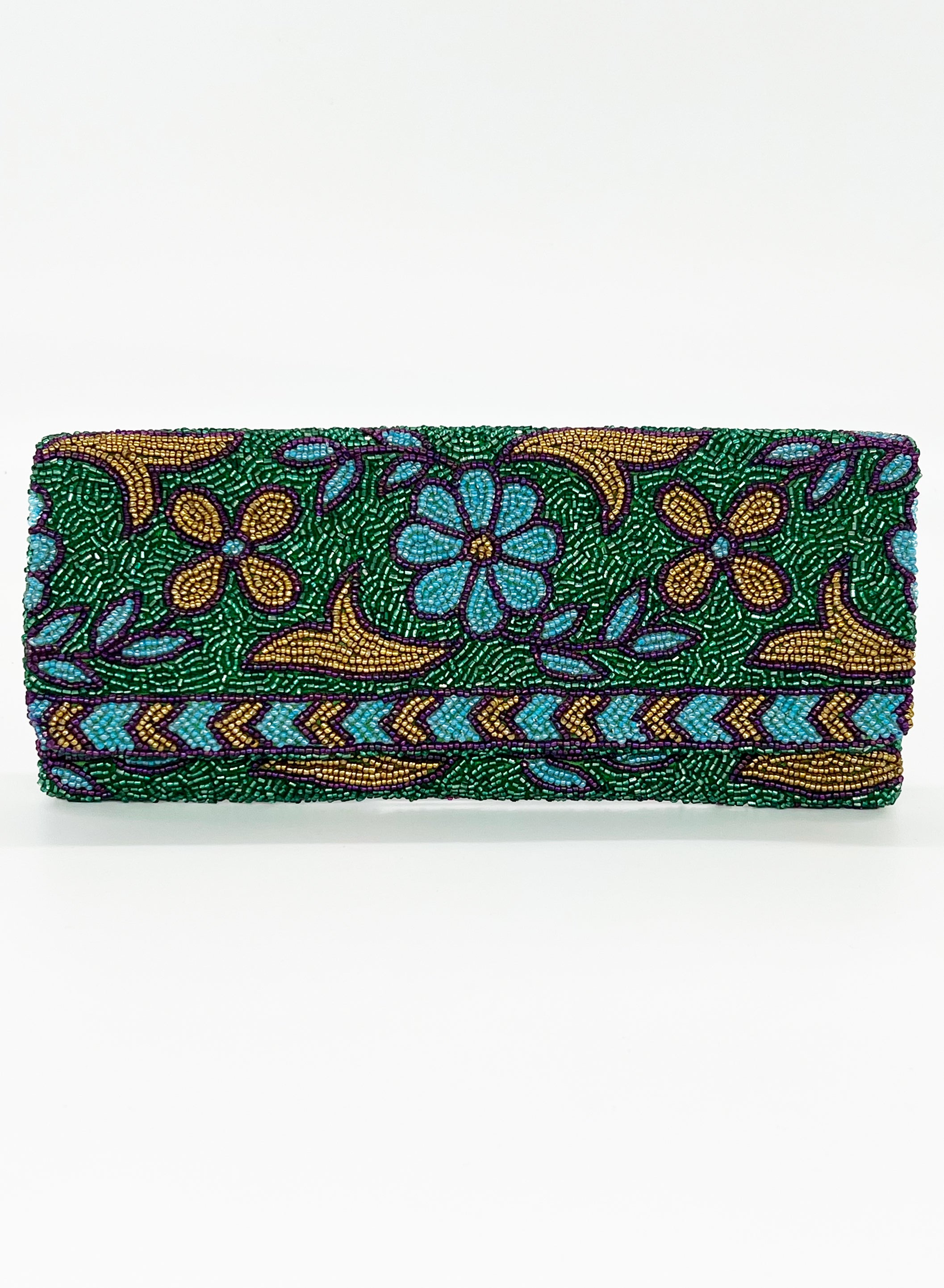 Beaded Clutch- Regent Green Gold