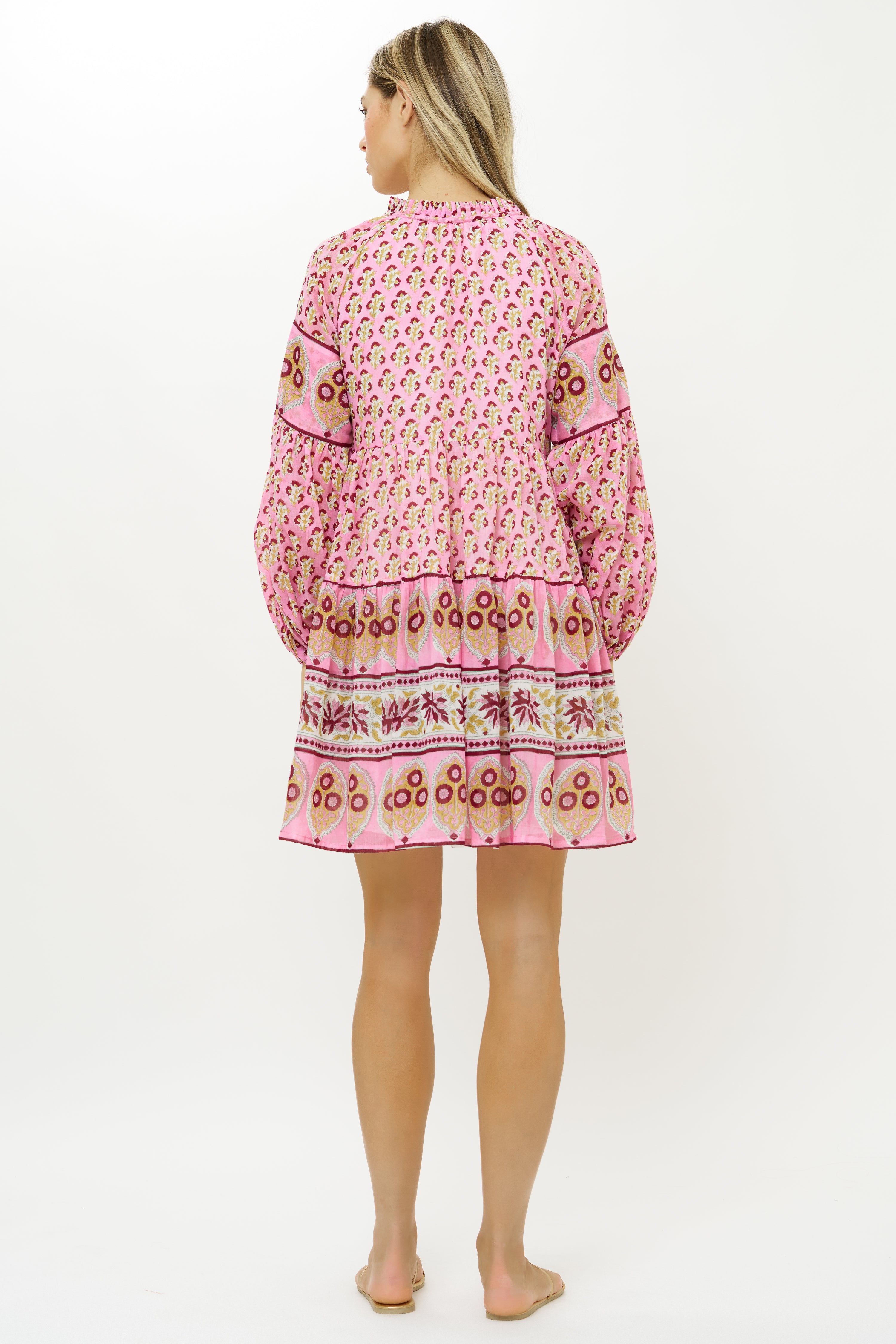 Balloon Sleeve Short- Riad Rhubarb