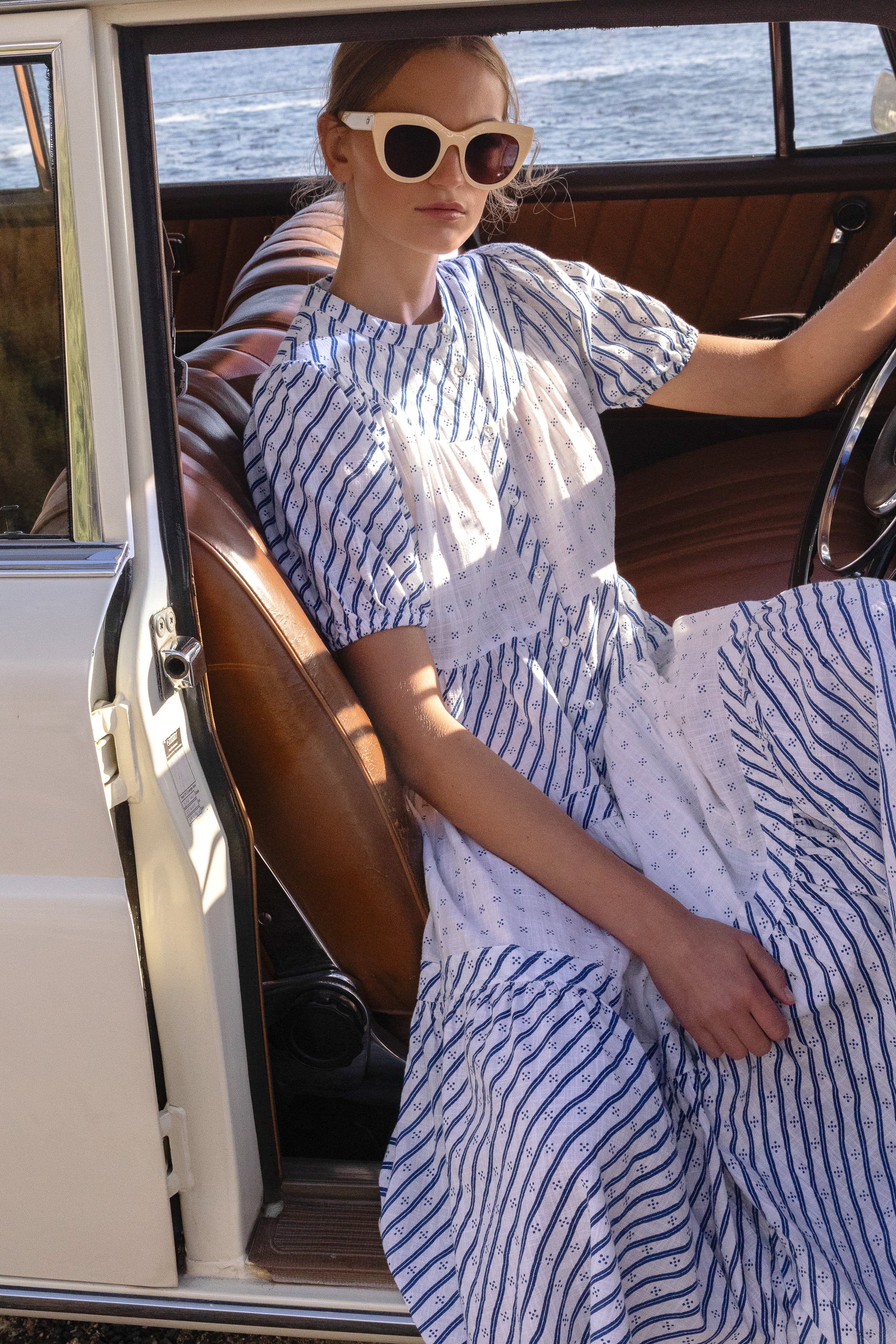 Scoop Tiered Midi- Dipsy Navy