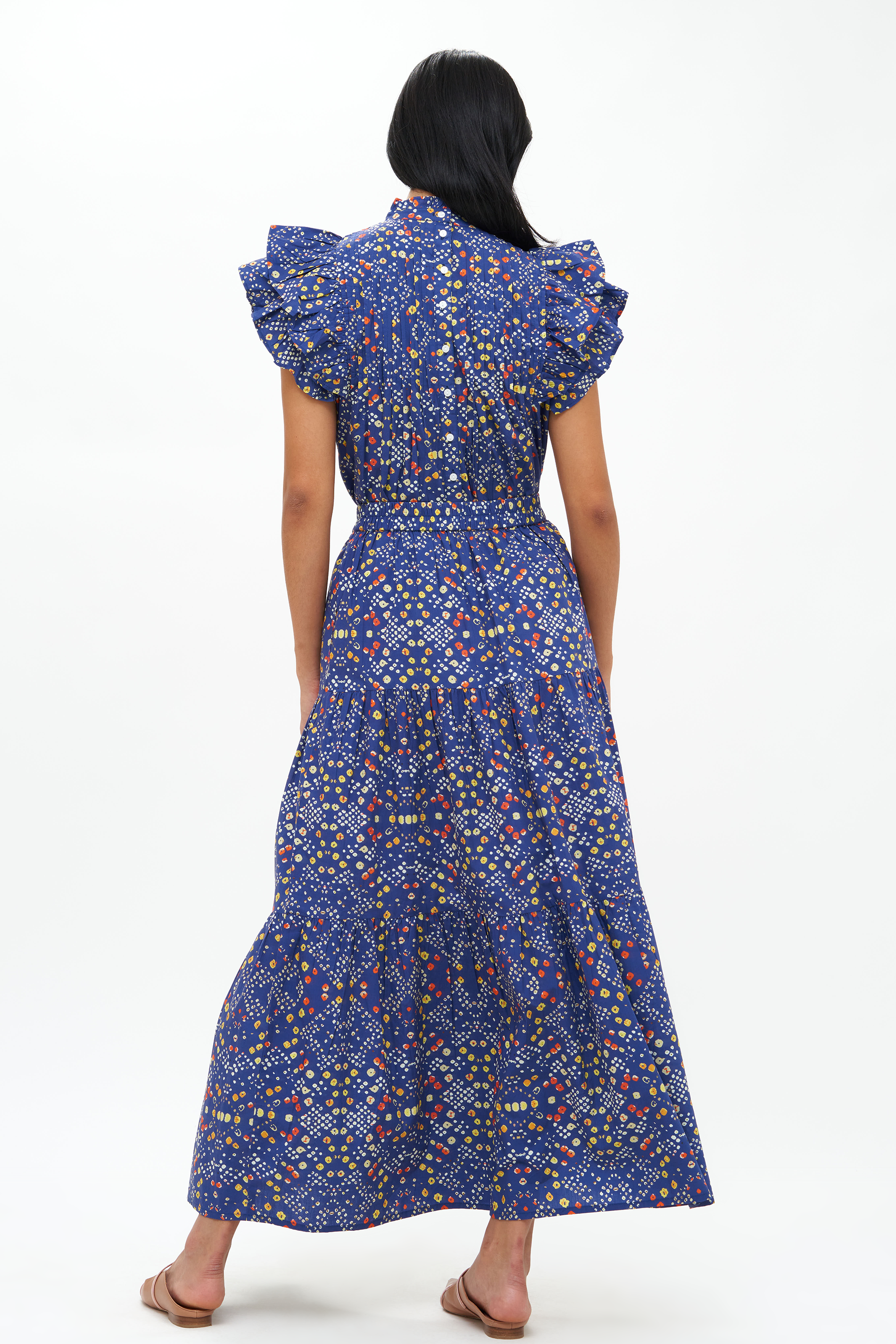 Tiered Maxi Skirt- Shibori Indigo