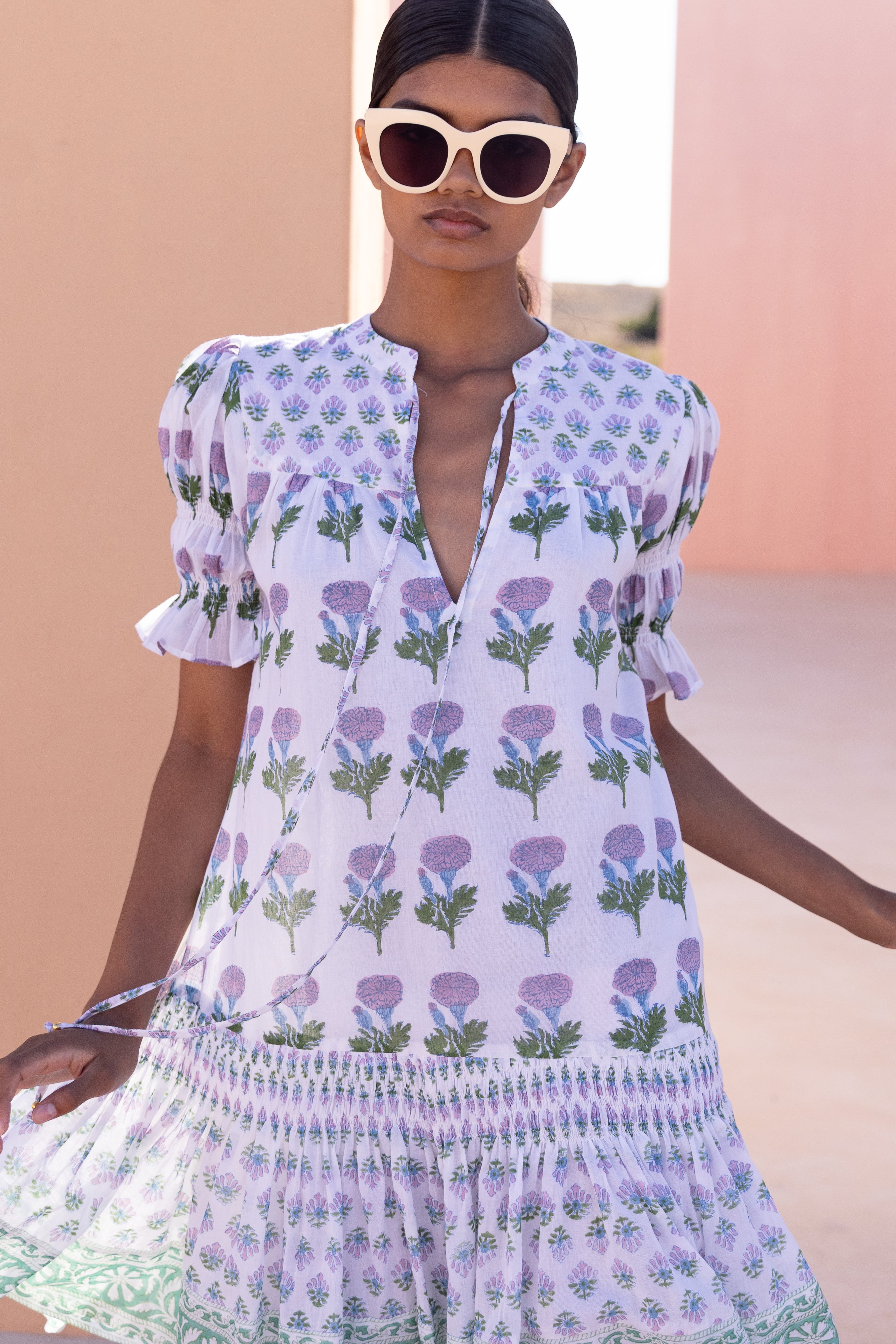 Smocked Drop Mini- Bloom Lilac