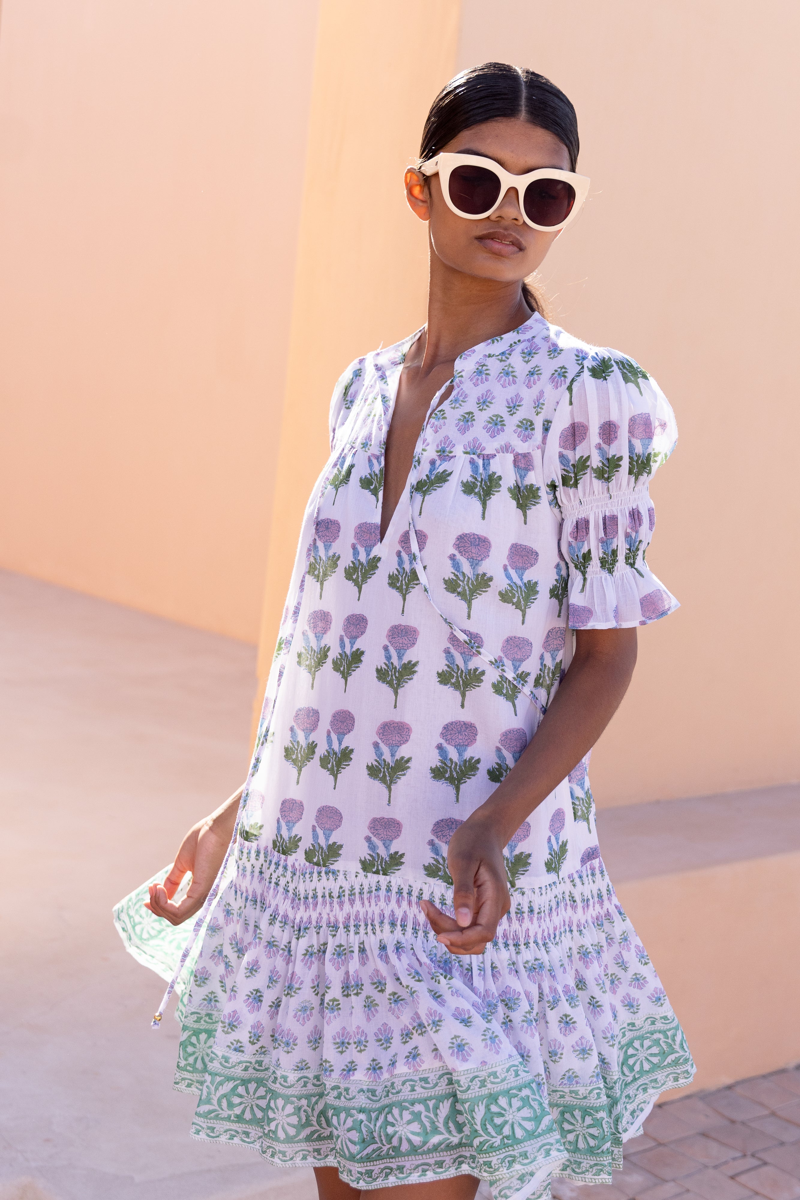 Smocked Drop Mini- Bloom Lilac