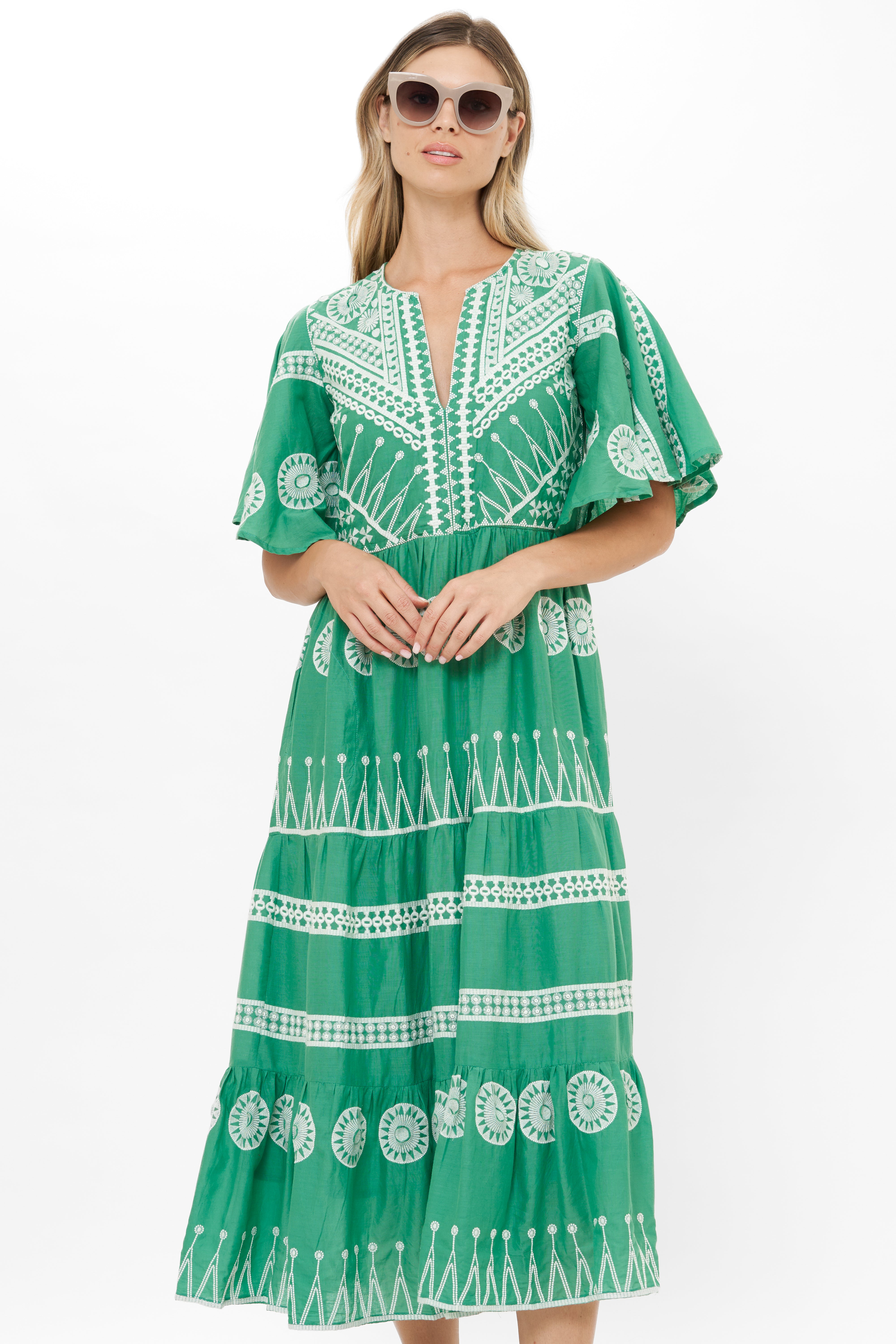 Flirty V-Neck Maxi- Soleil Sage