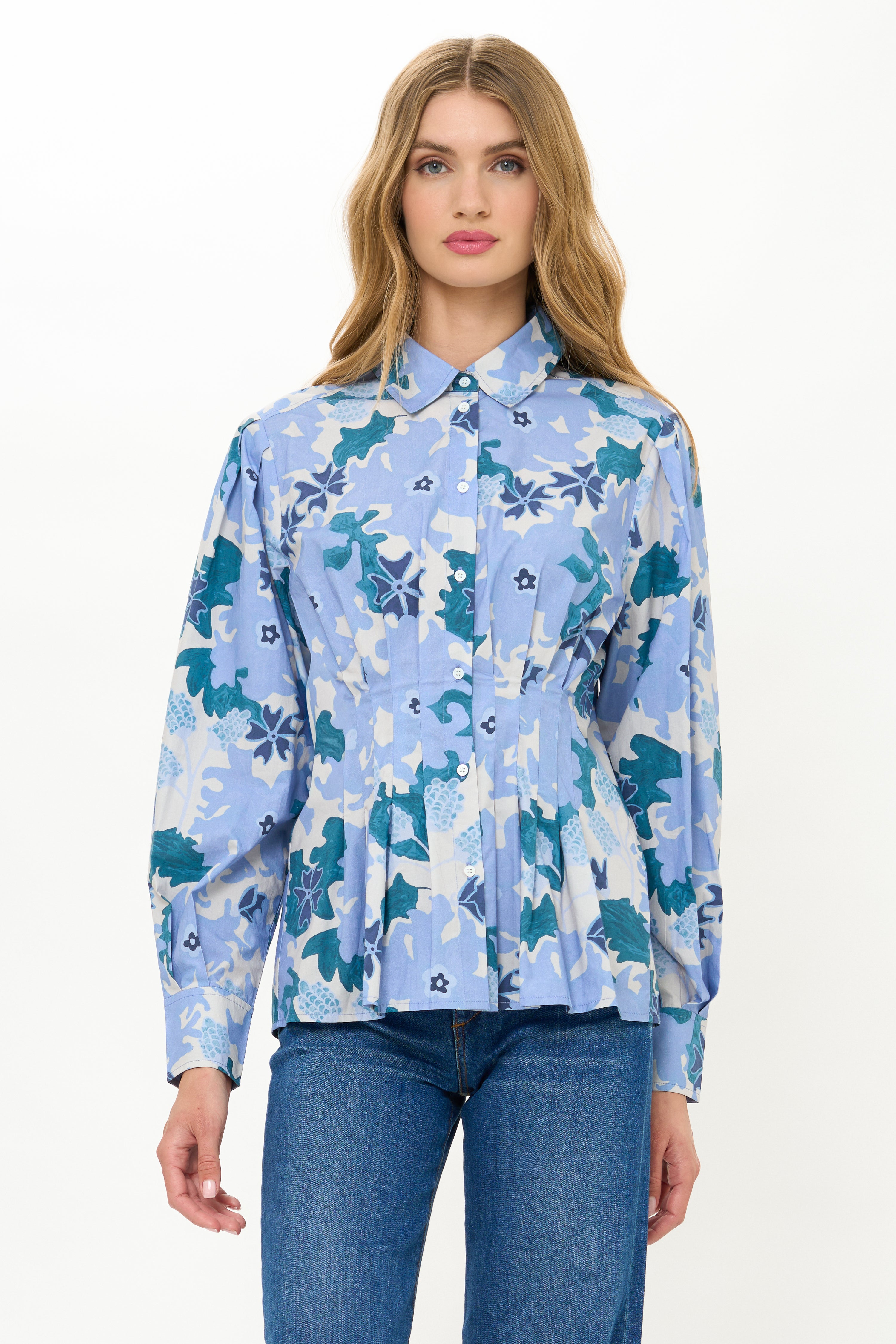 Elizabeth Top- Suzani Blue