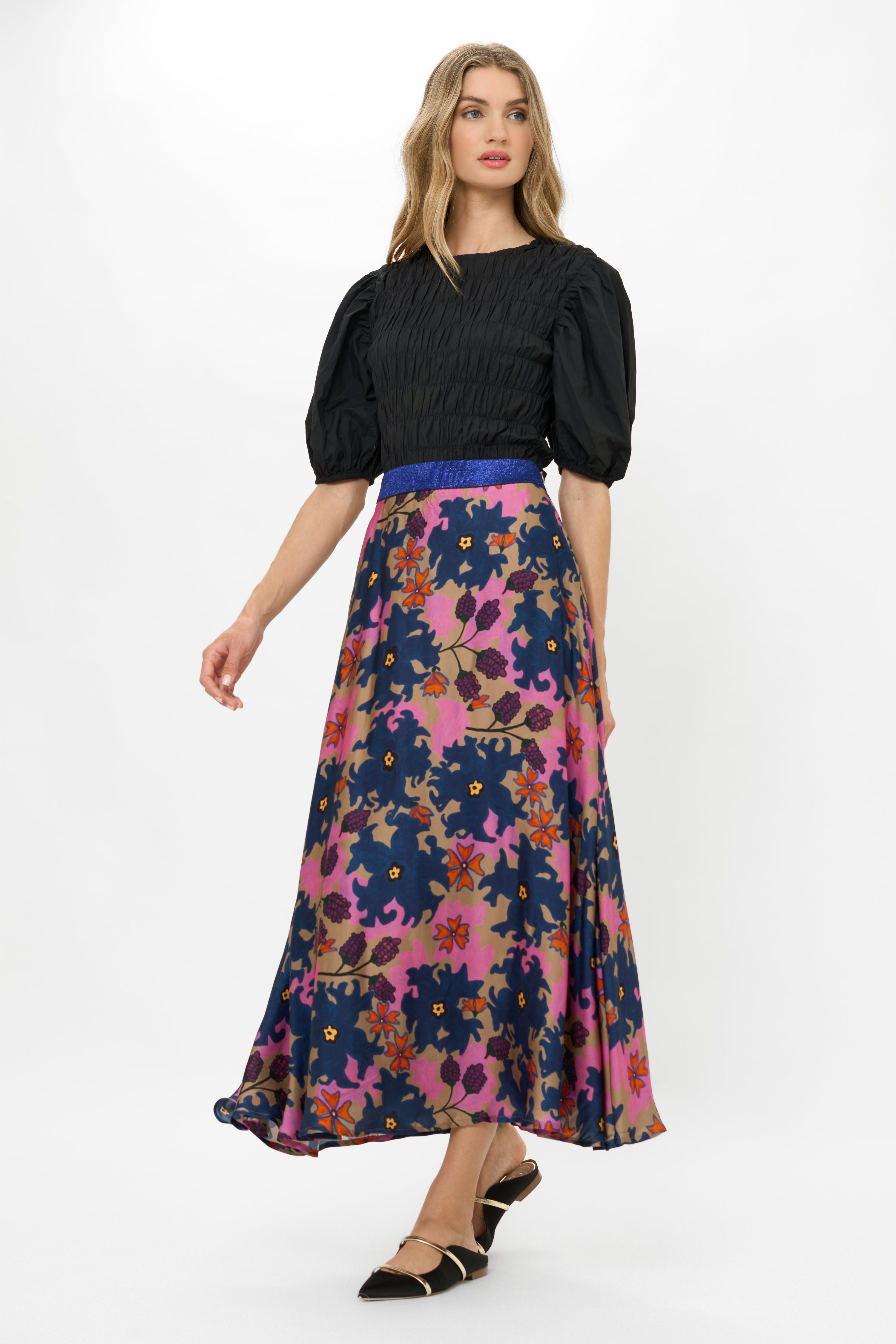 Swing Skirt- Suzani Navy