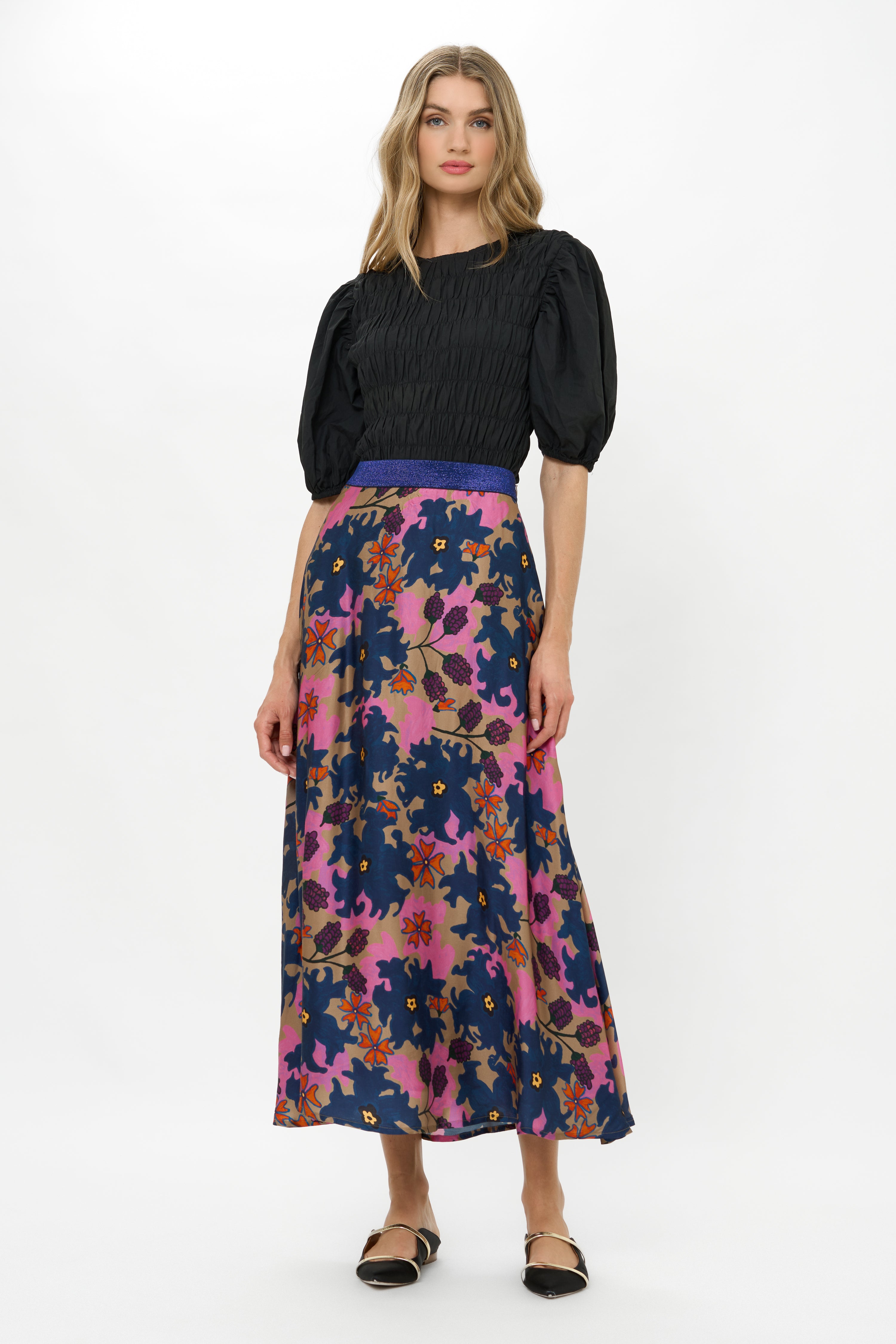 Swing Skirt- Suzani Navy