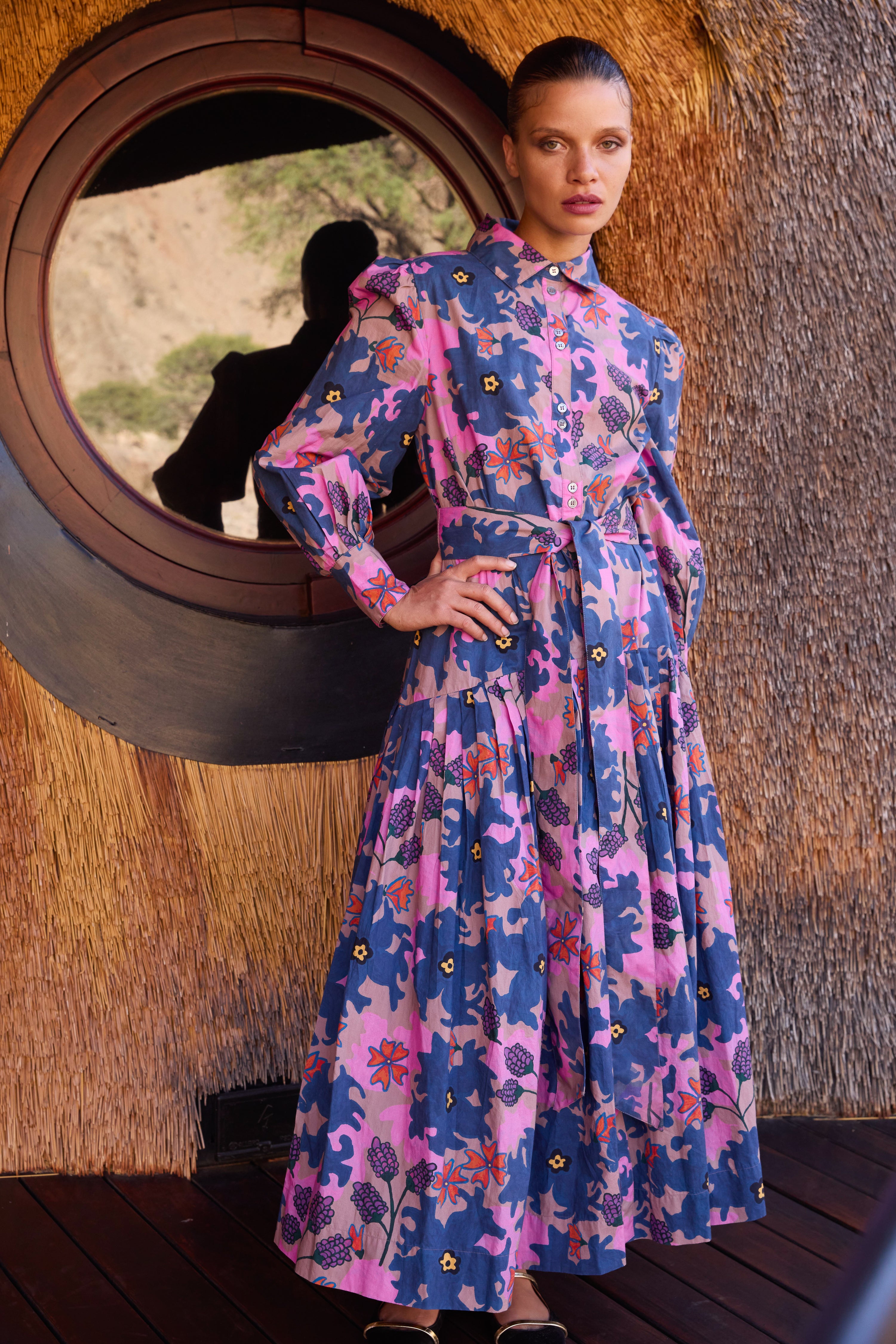 Nora Dress- Suzani Navy