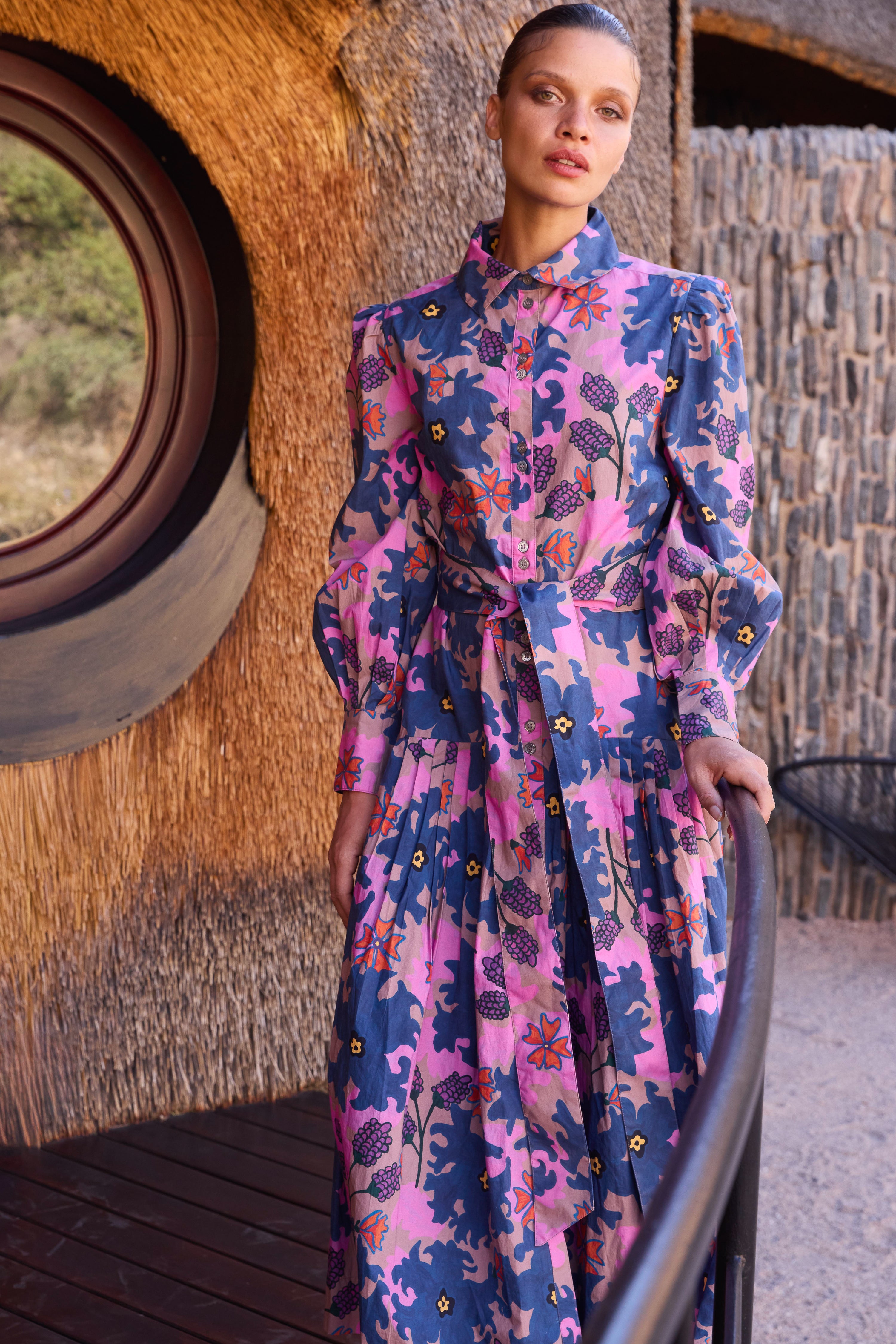 Nora Dress- Suzani Navy