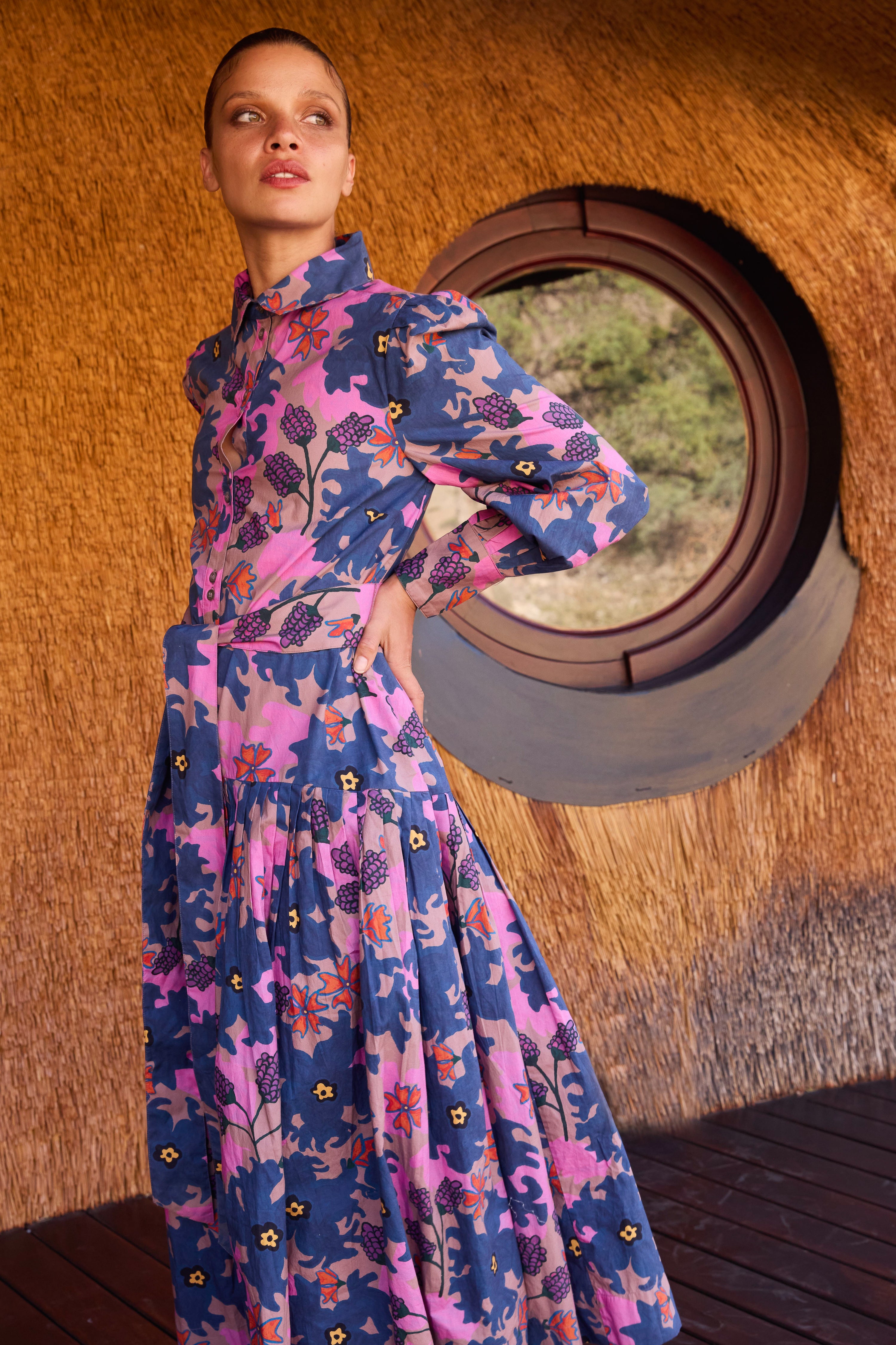 Nora Dress- Suzani Navy