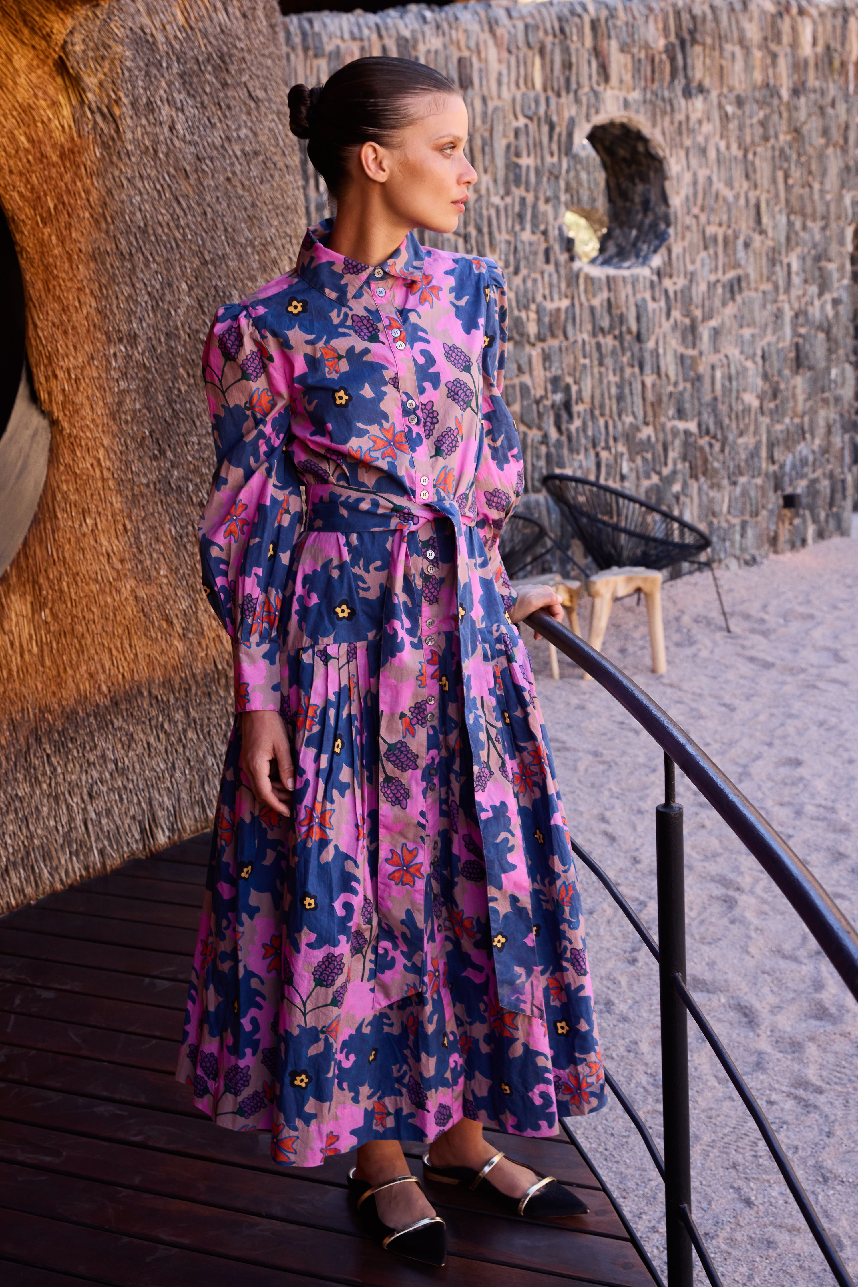 Nora Dress- Suzani Navy