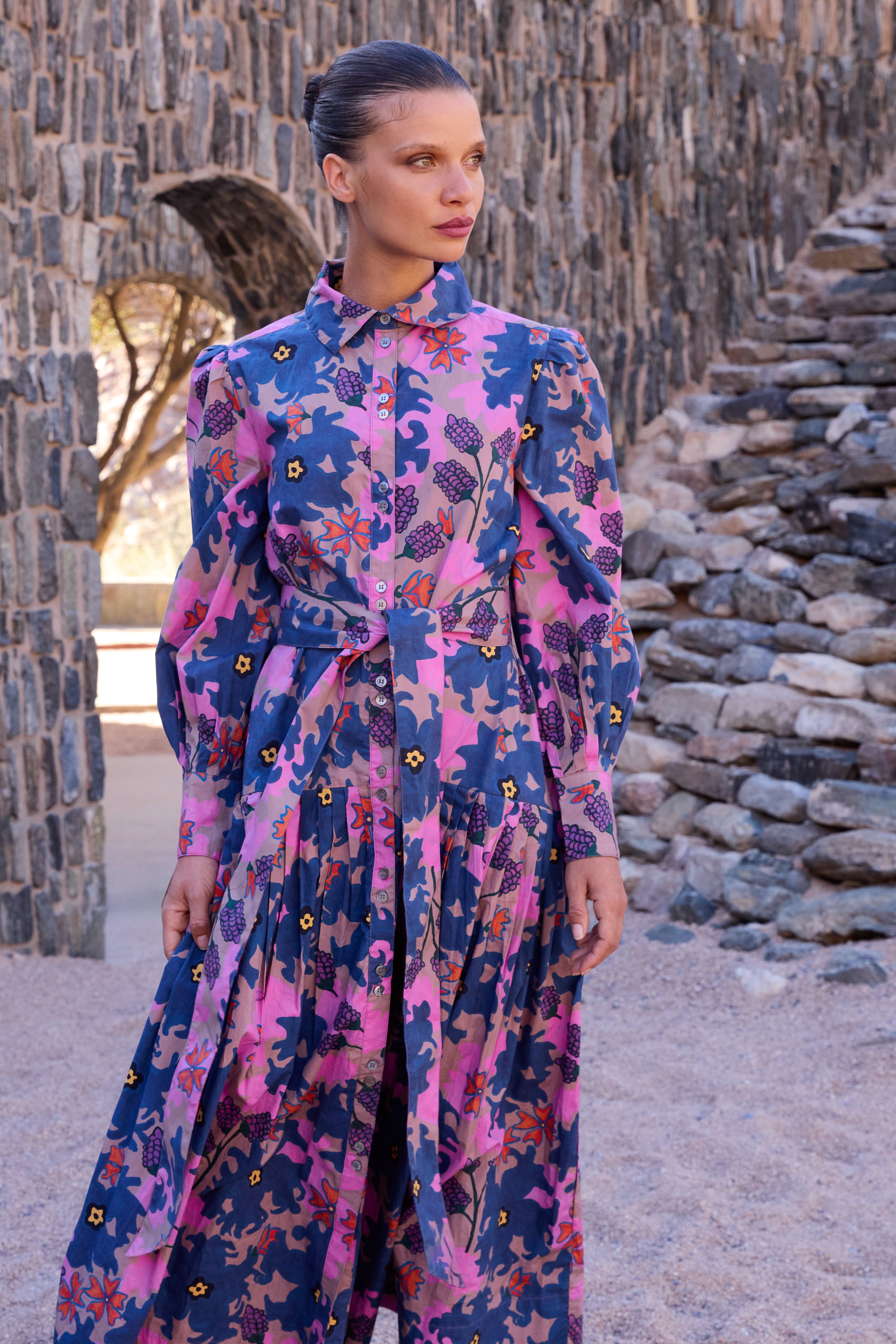 Nora Dress- Suzani Navy