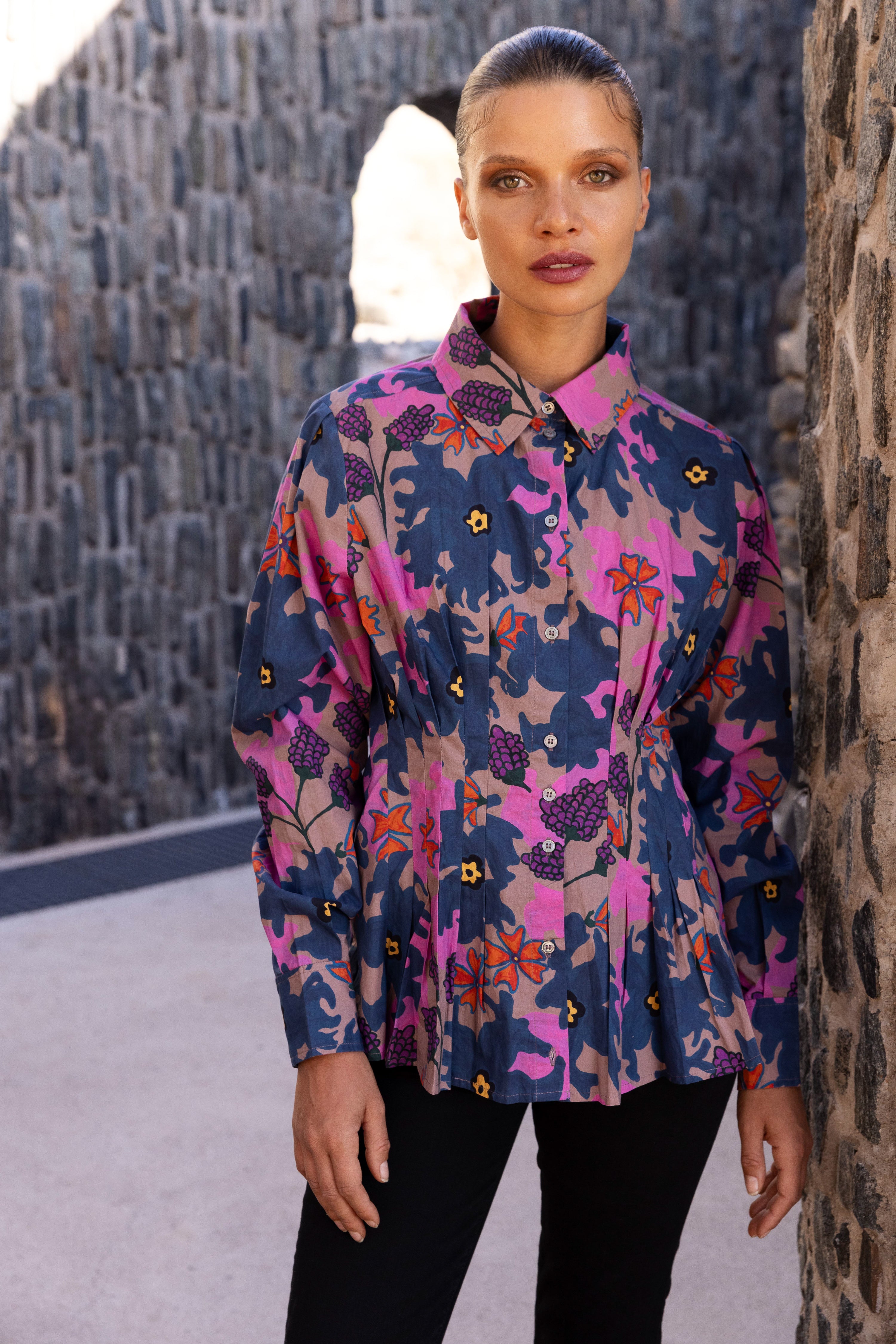 Elizabeth Top- Suzani Navy