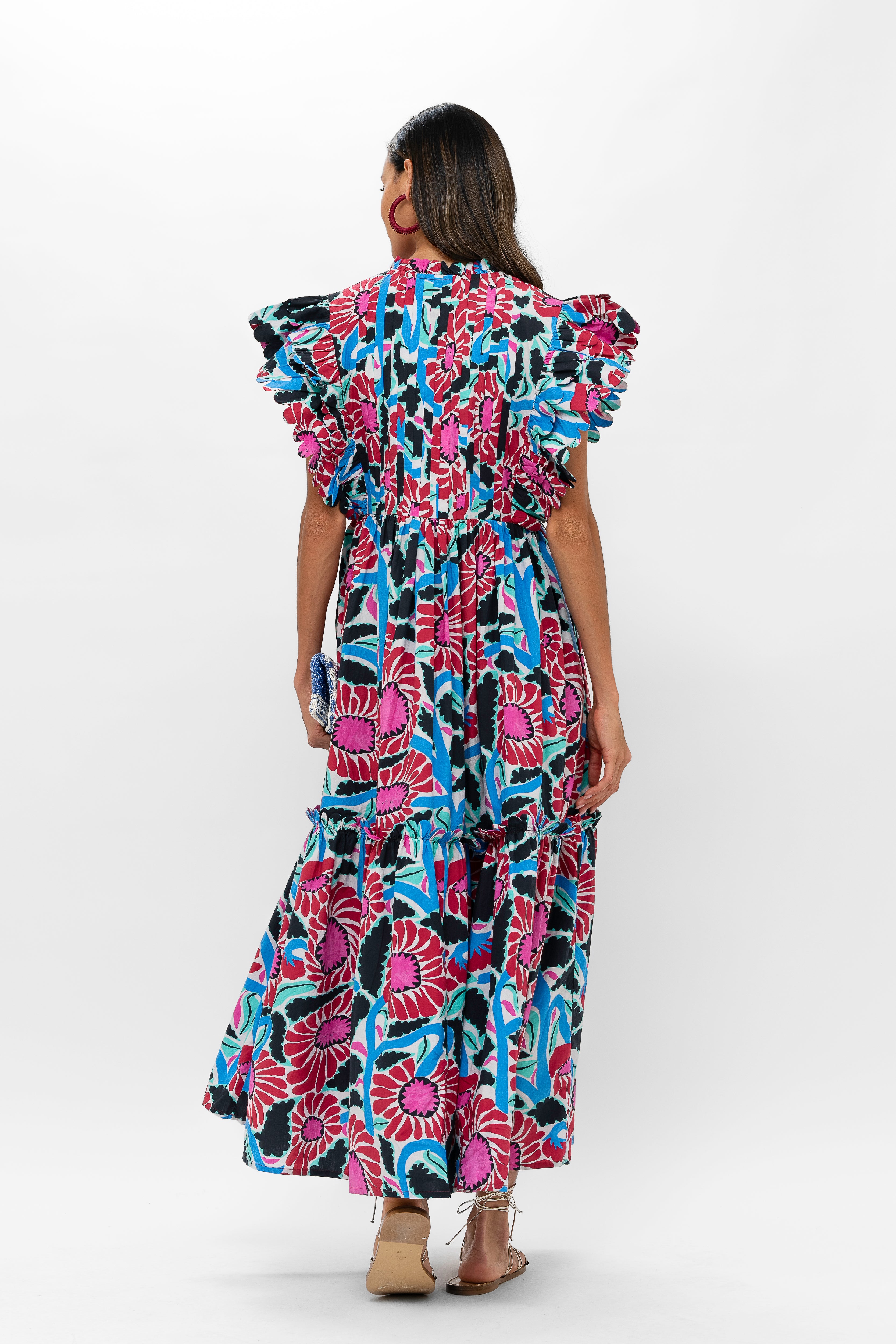 Scallop Pintuck Maxi- Umbria Blue