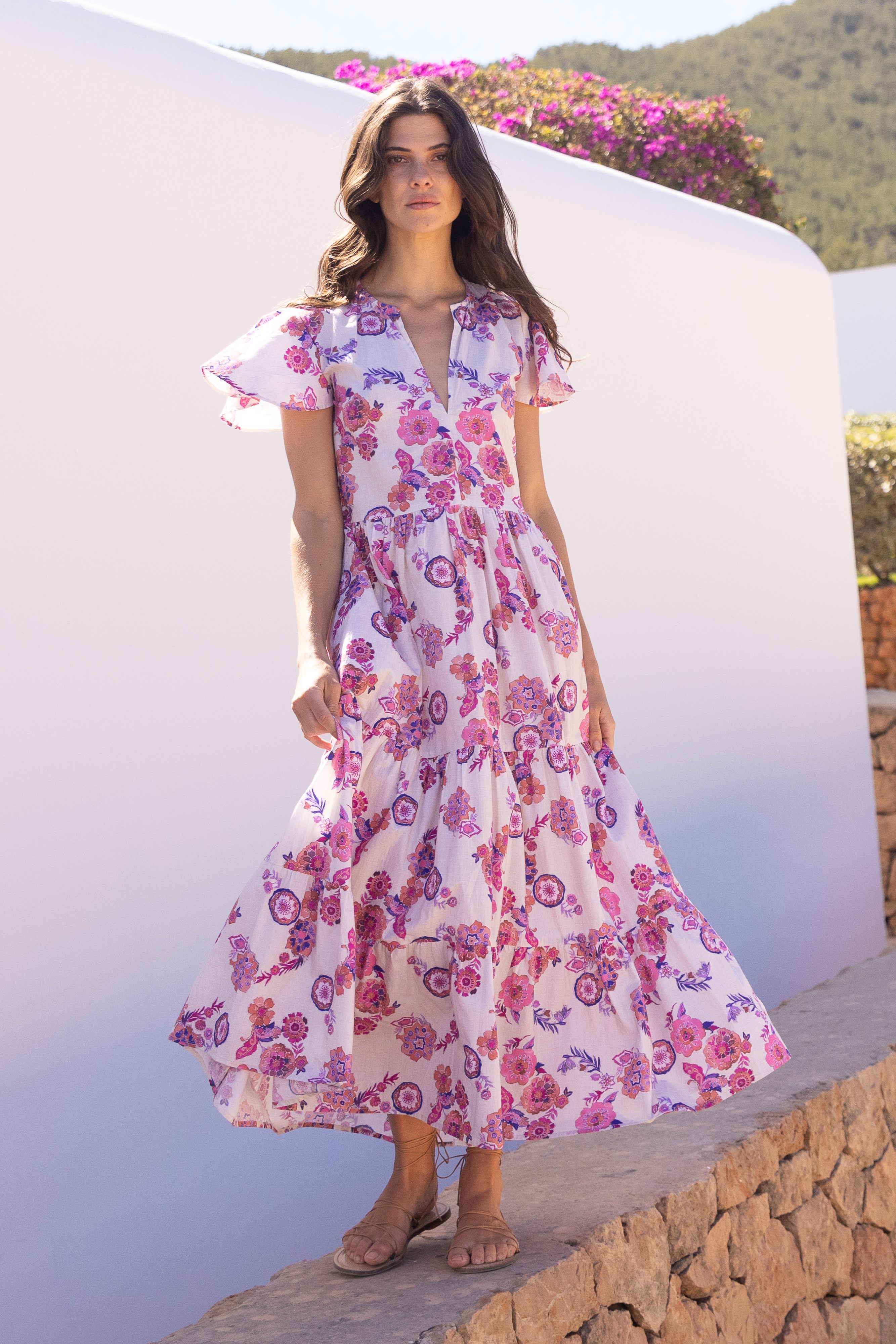 V-Neck Maxi- Pretoria Pink