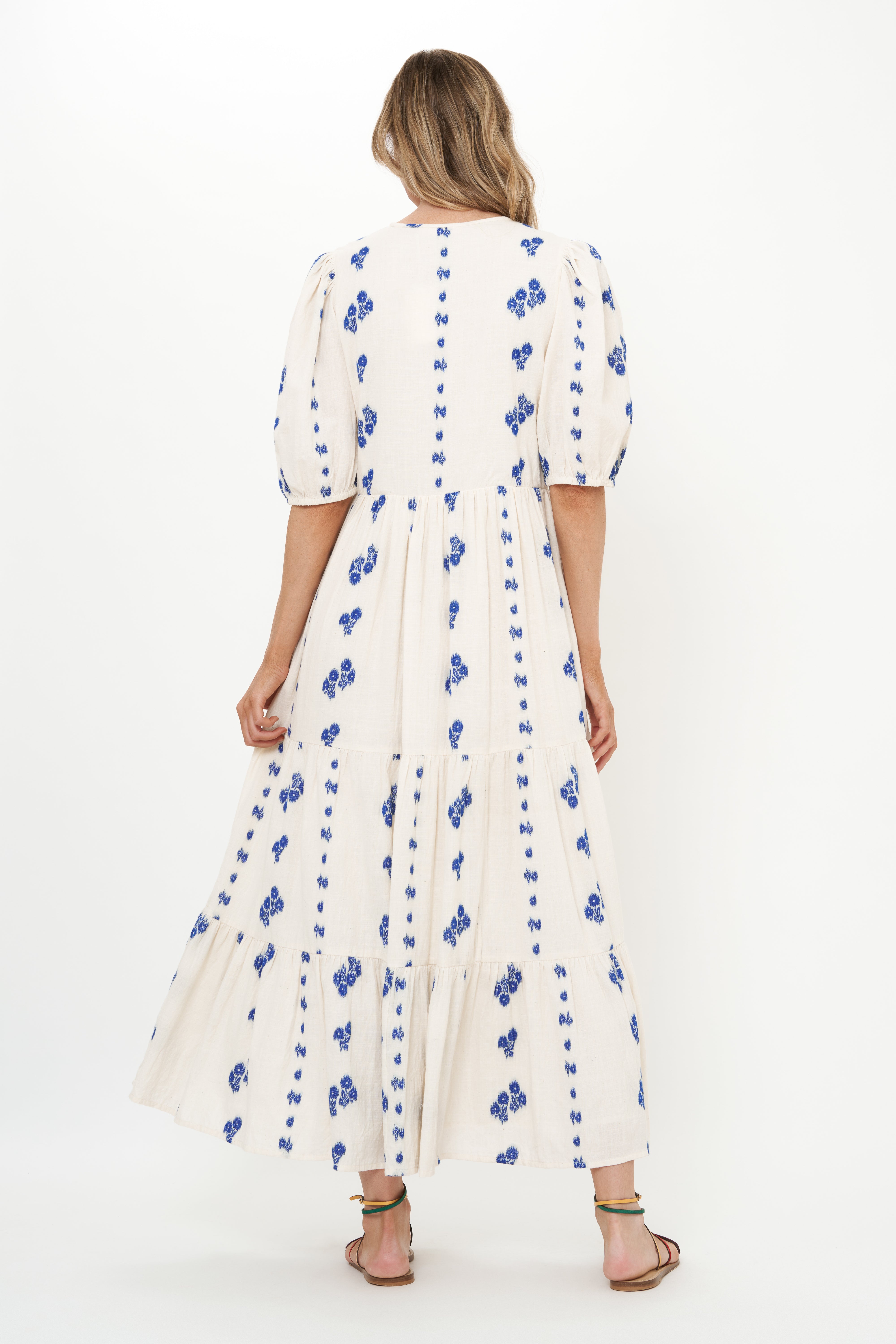 Puff Sleeve Maxi- Wicklow Blue