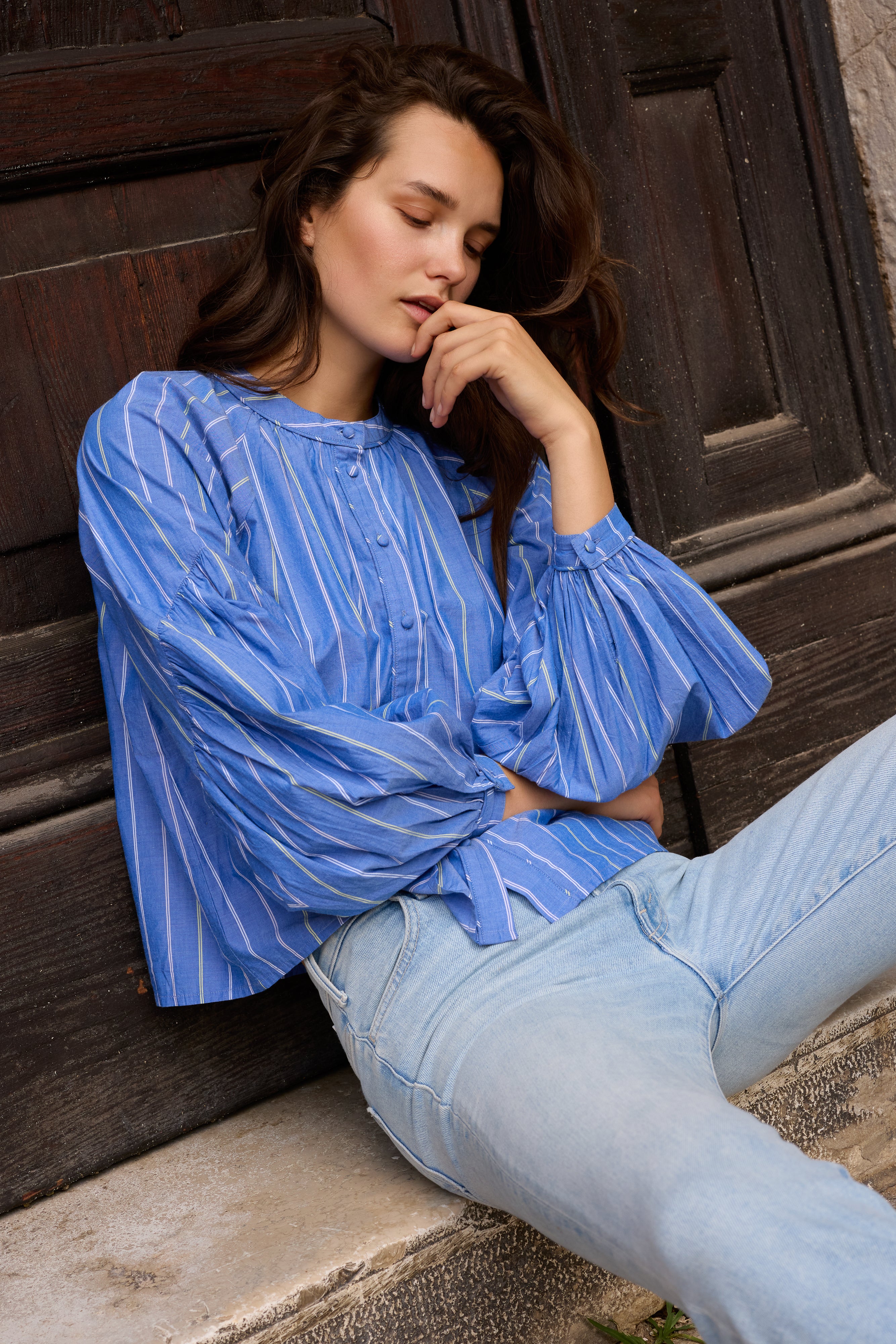 Liana Blouse- Thalia Blue