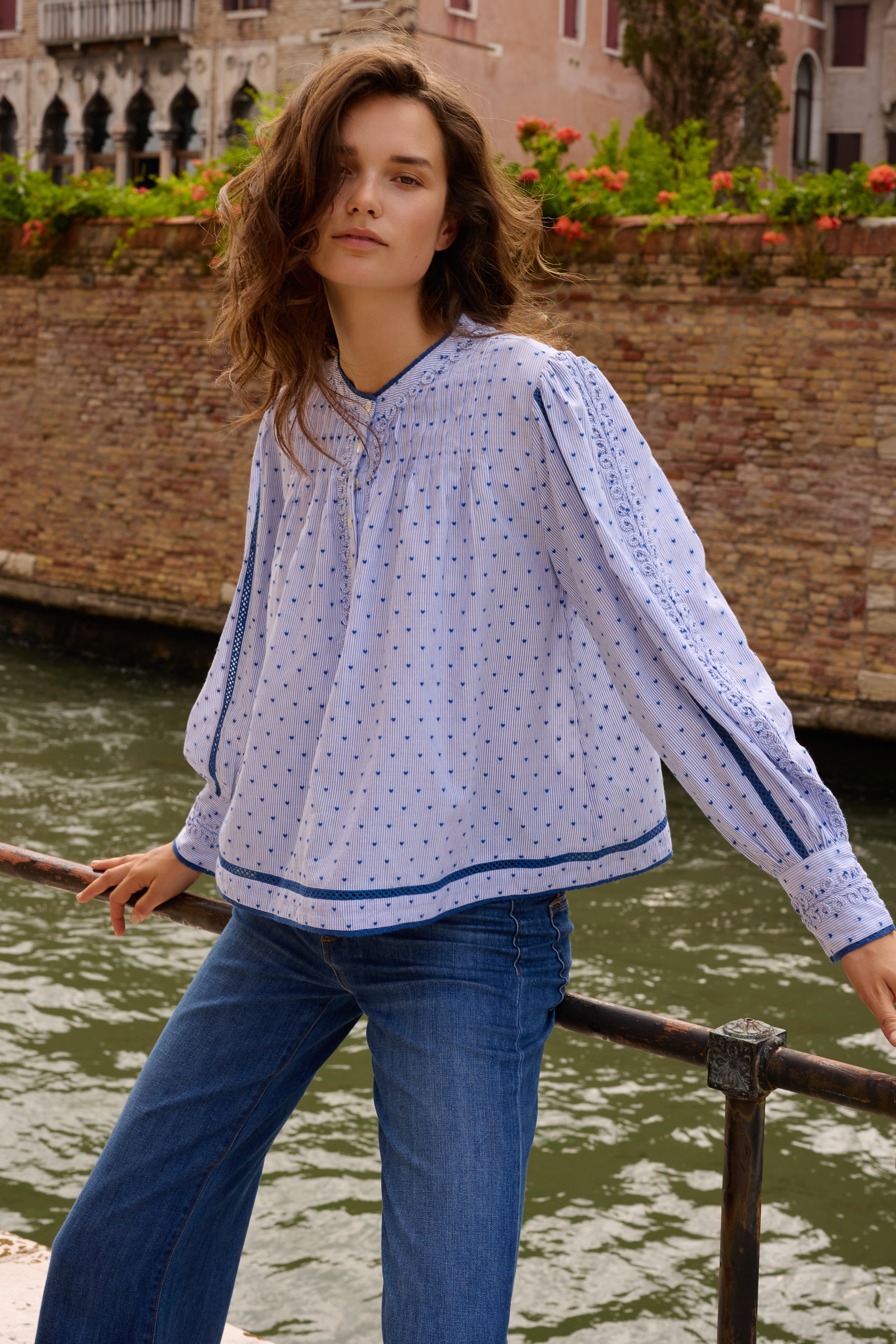 Cordelia Top- Lyon Blue