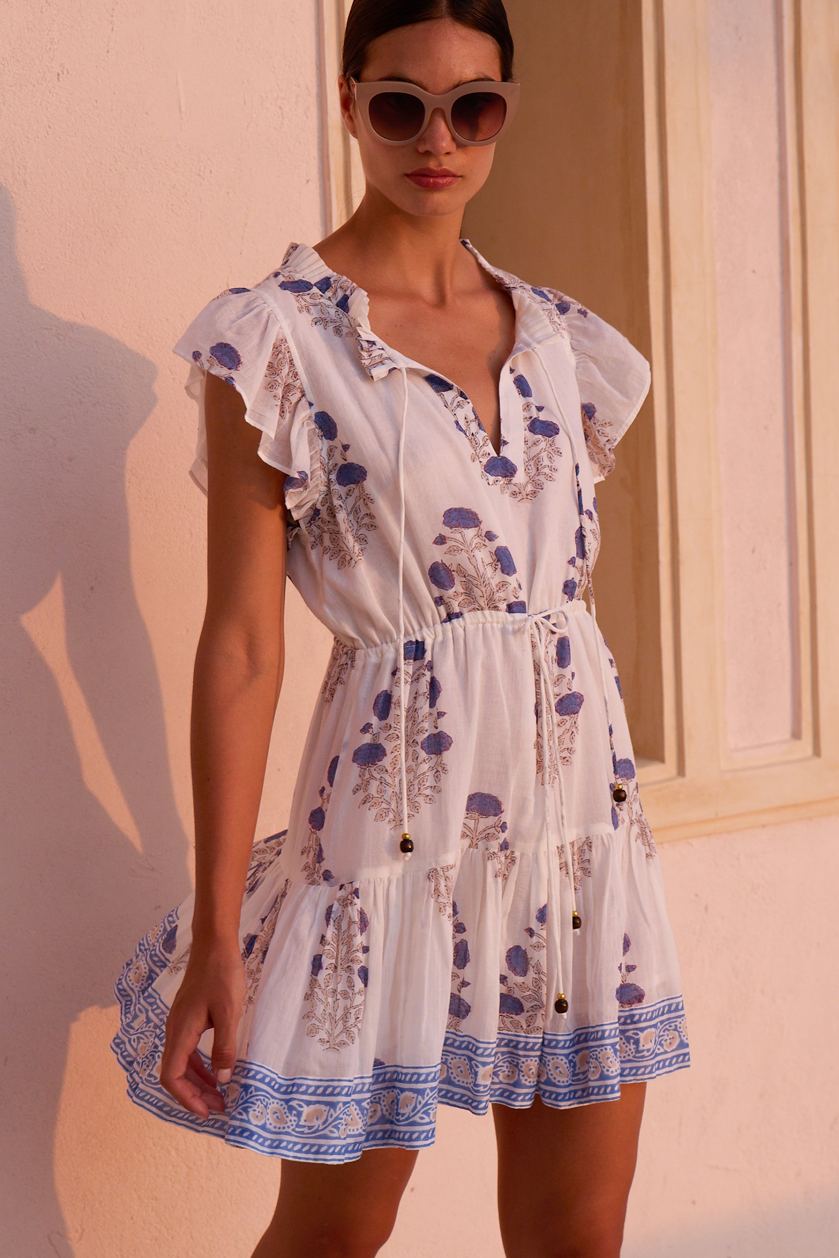 Cinched Flirty Short- Laguna Blue