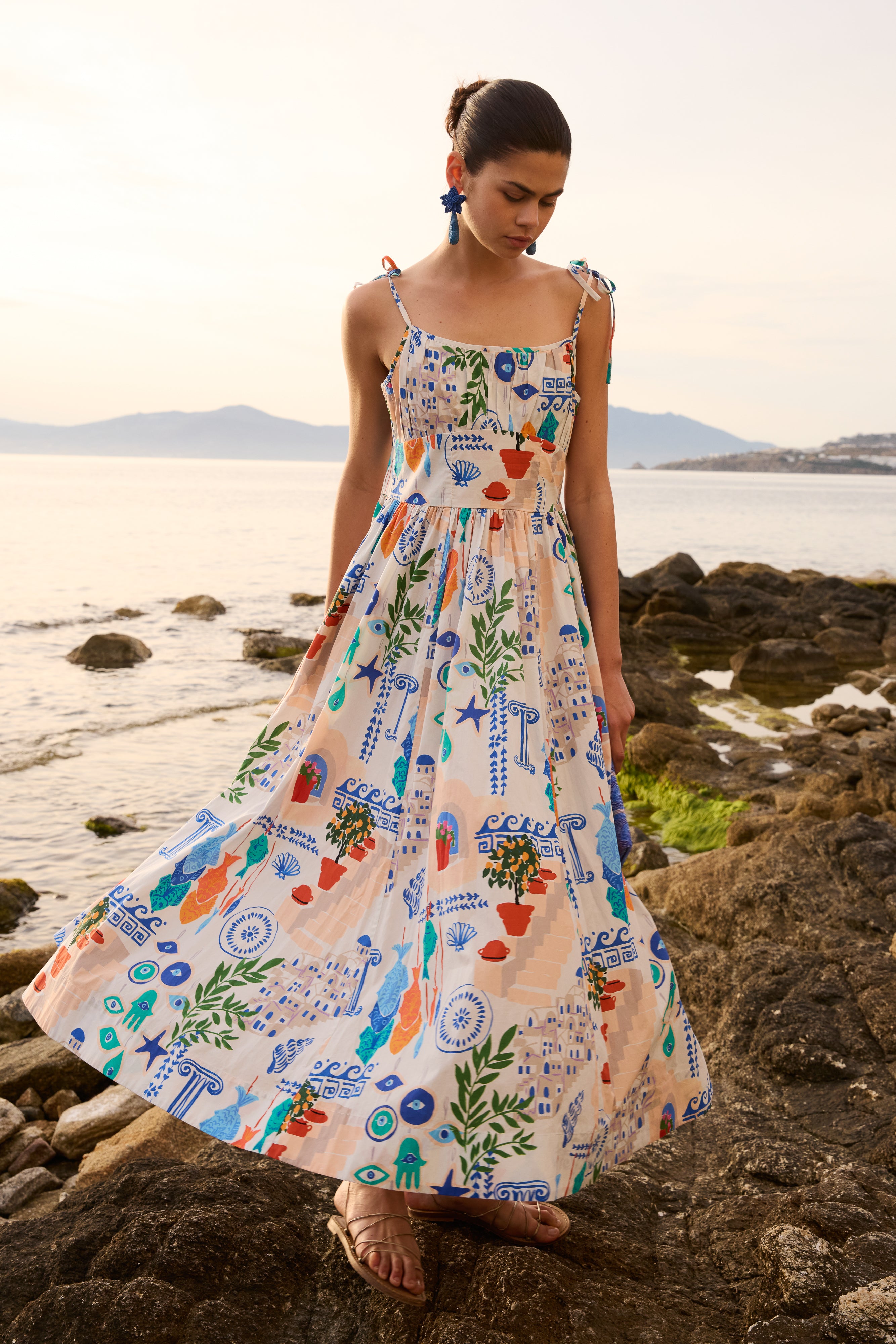 Scarlett Dress- Corfu Blue