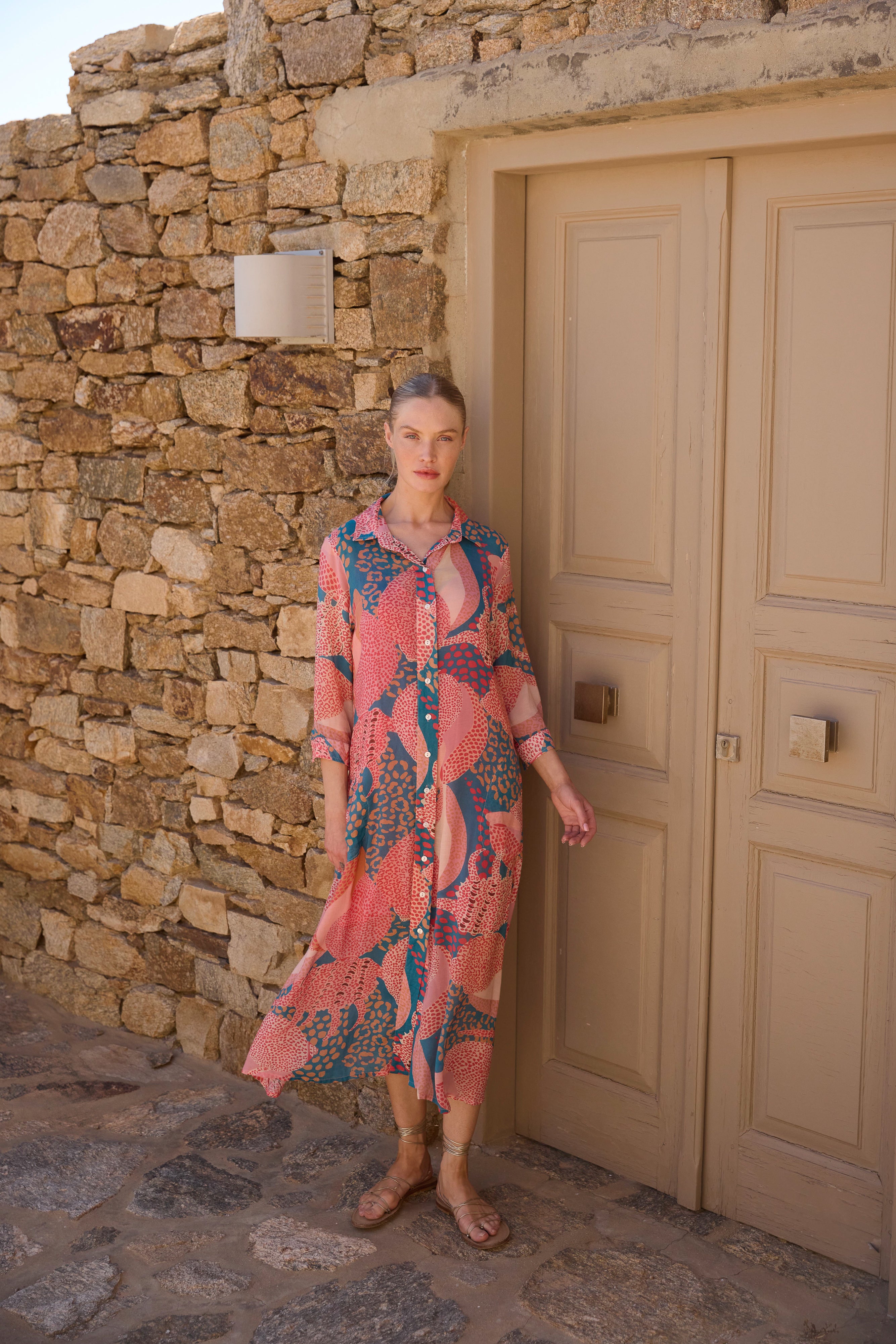 Shirt Dress Midi- Nautilus Navy