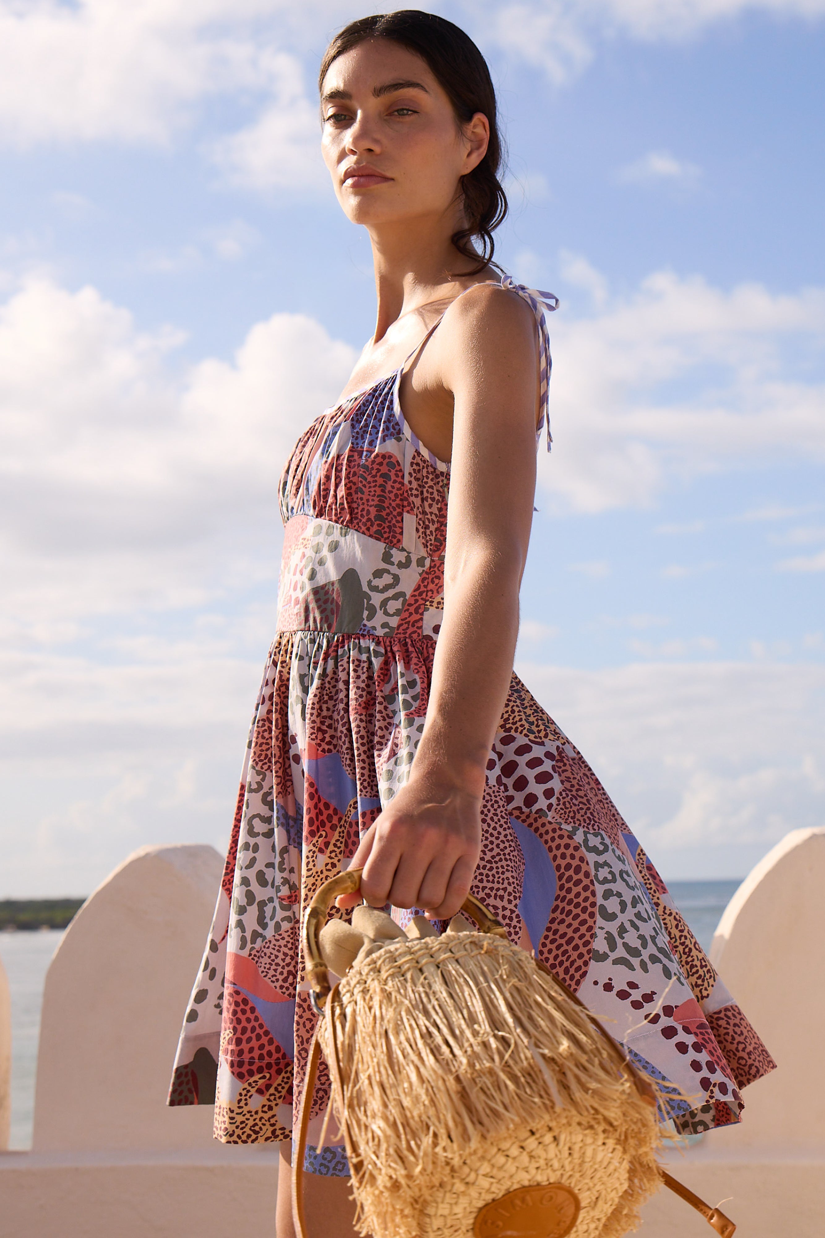 Scarlett Mini Dress- Nautilus Coral