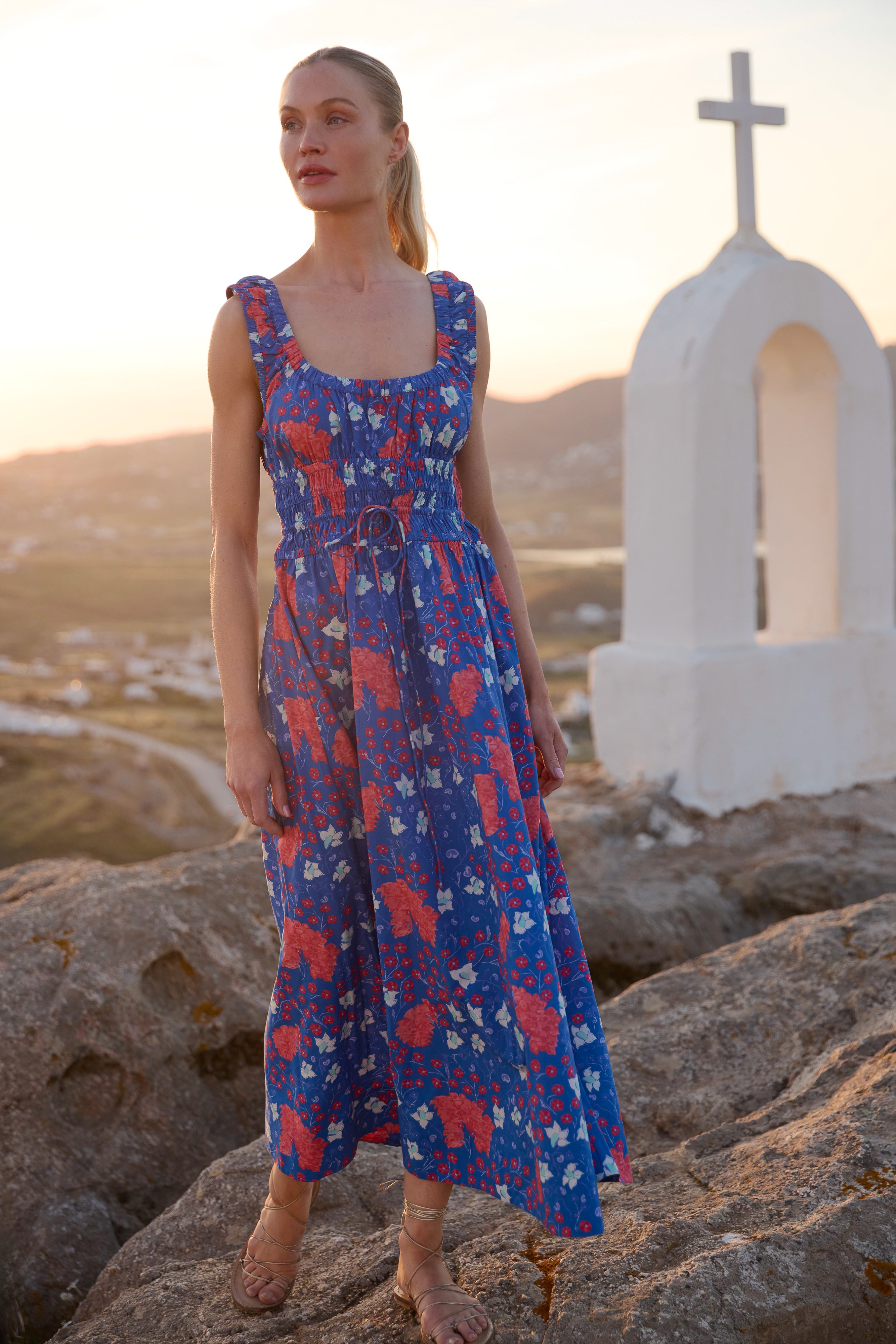 Harper Dress- Fleur Blue