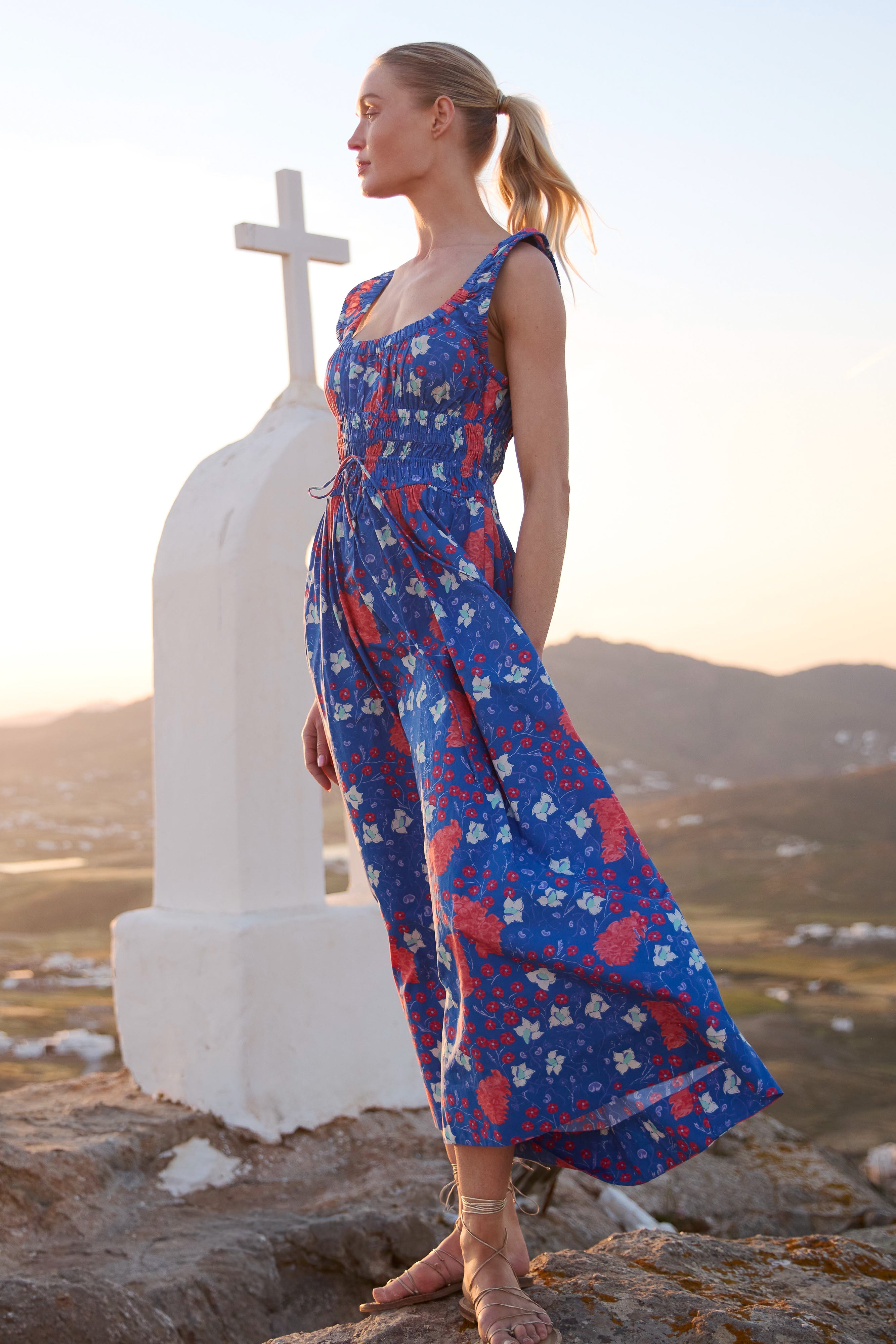 Harper Dress- Fleur Blue