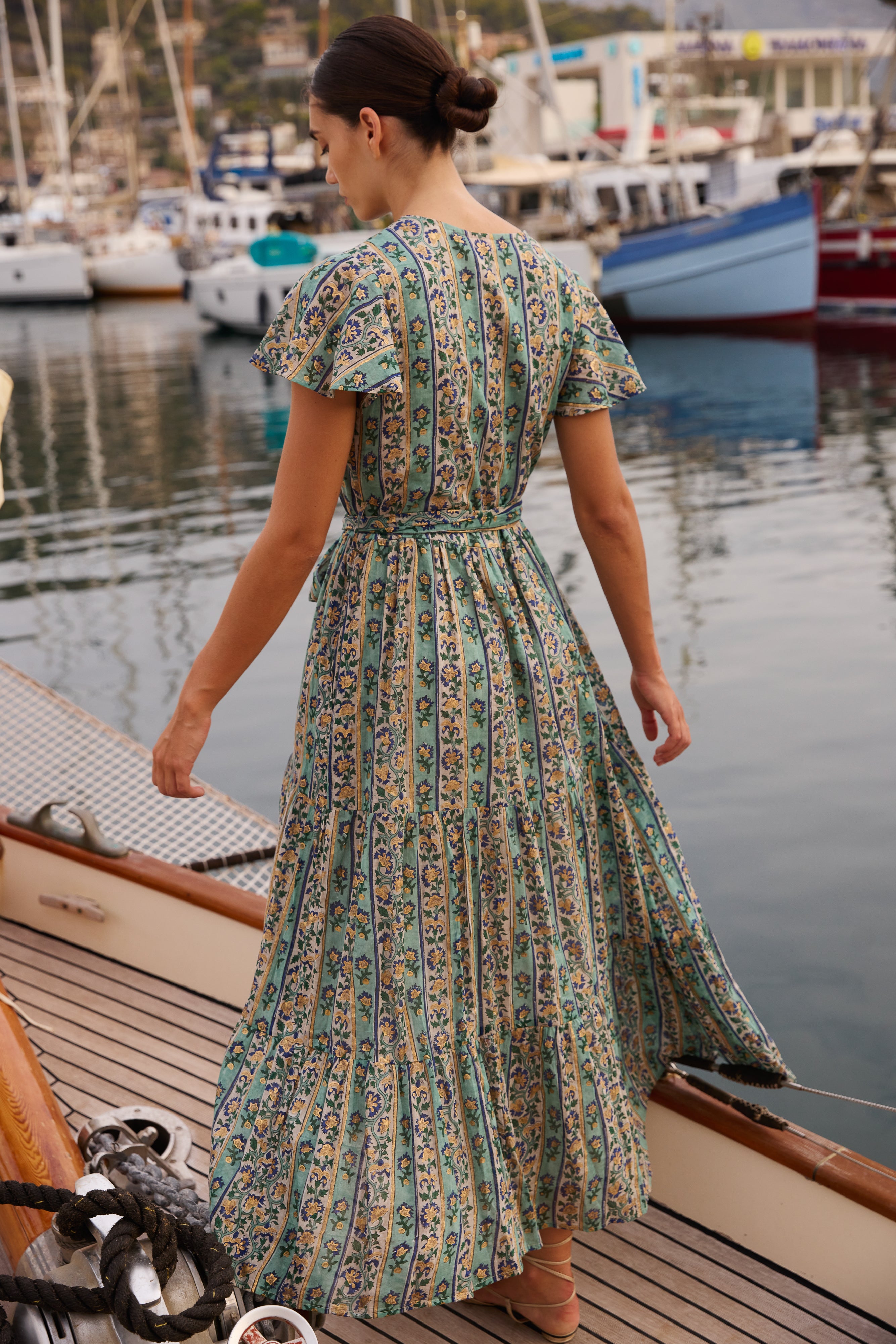 V-Neck Maxi- Taj Aqua