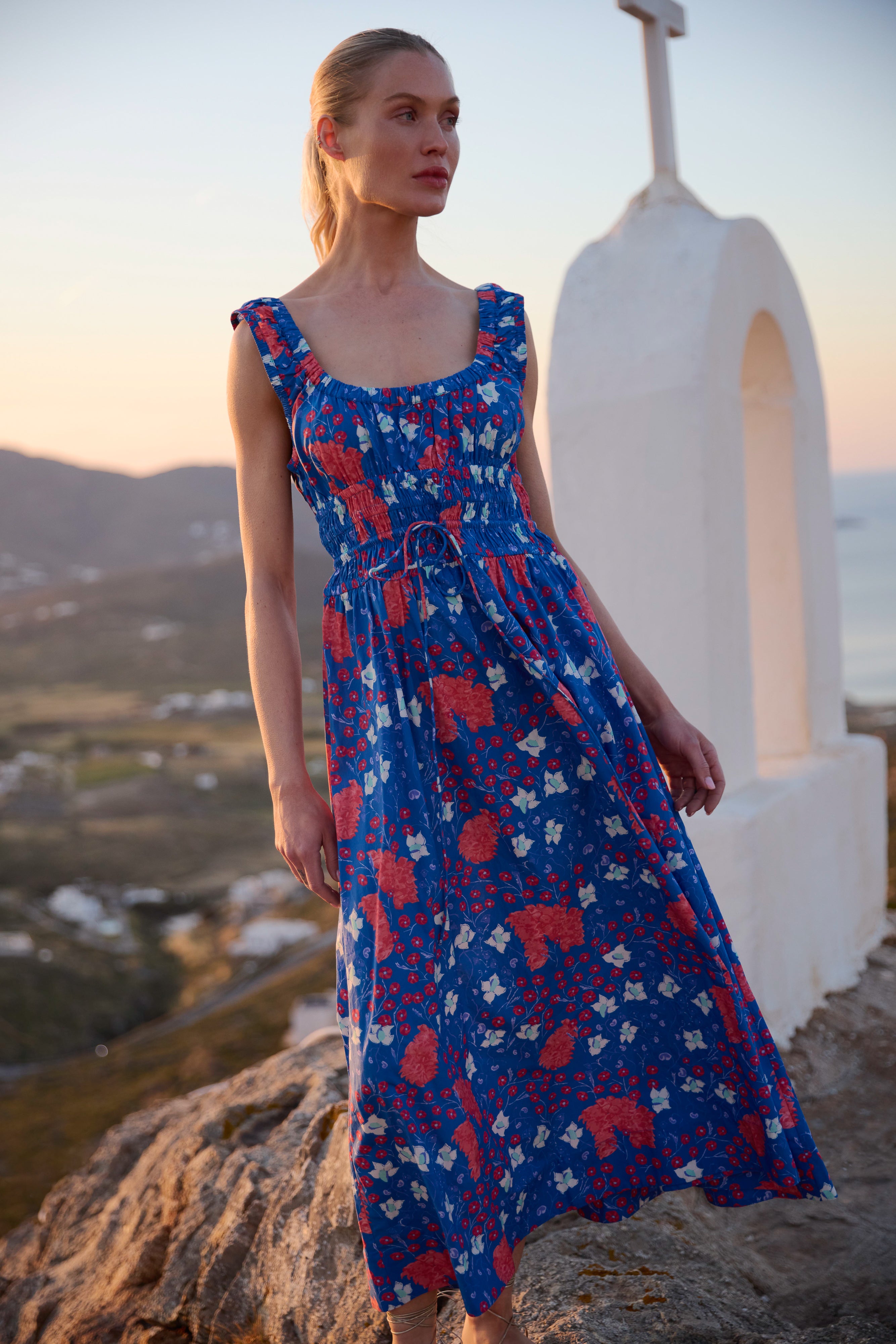 Harper Dress- Fleur Blue