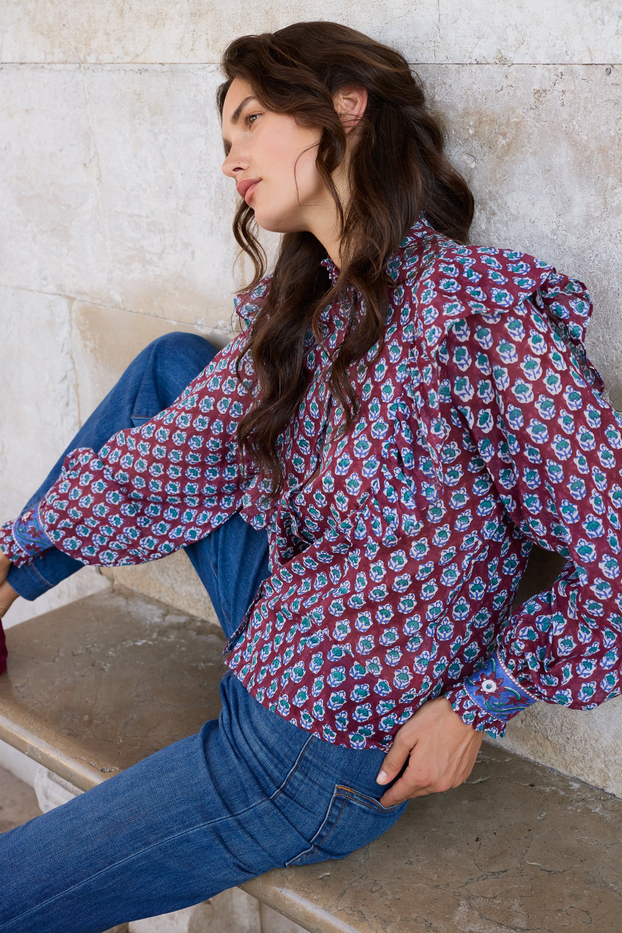 Elsie Blouse- Zenica Wine