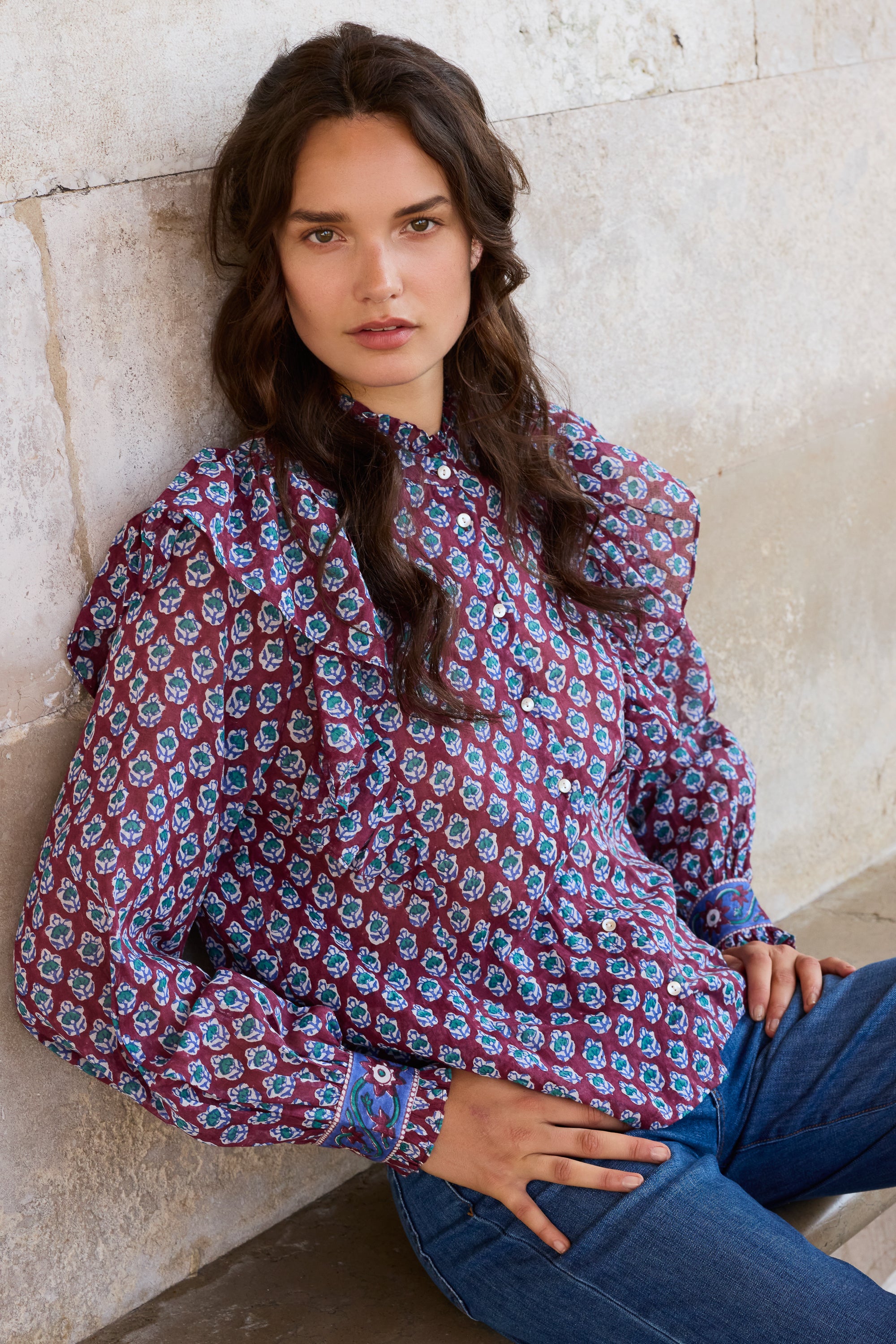 Elsie Blouse- Zenica Wine