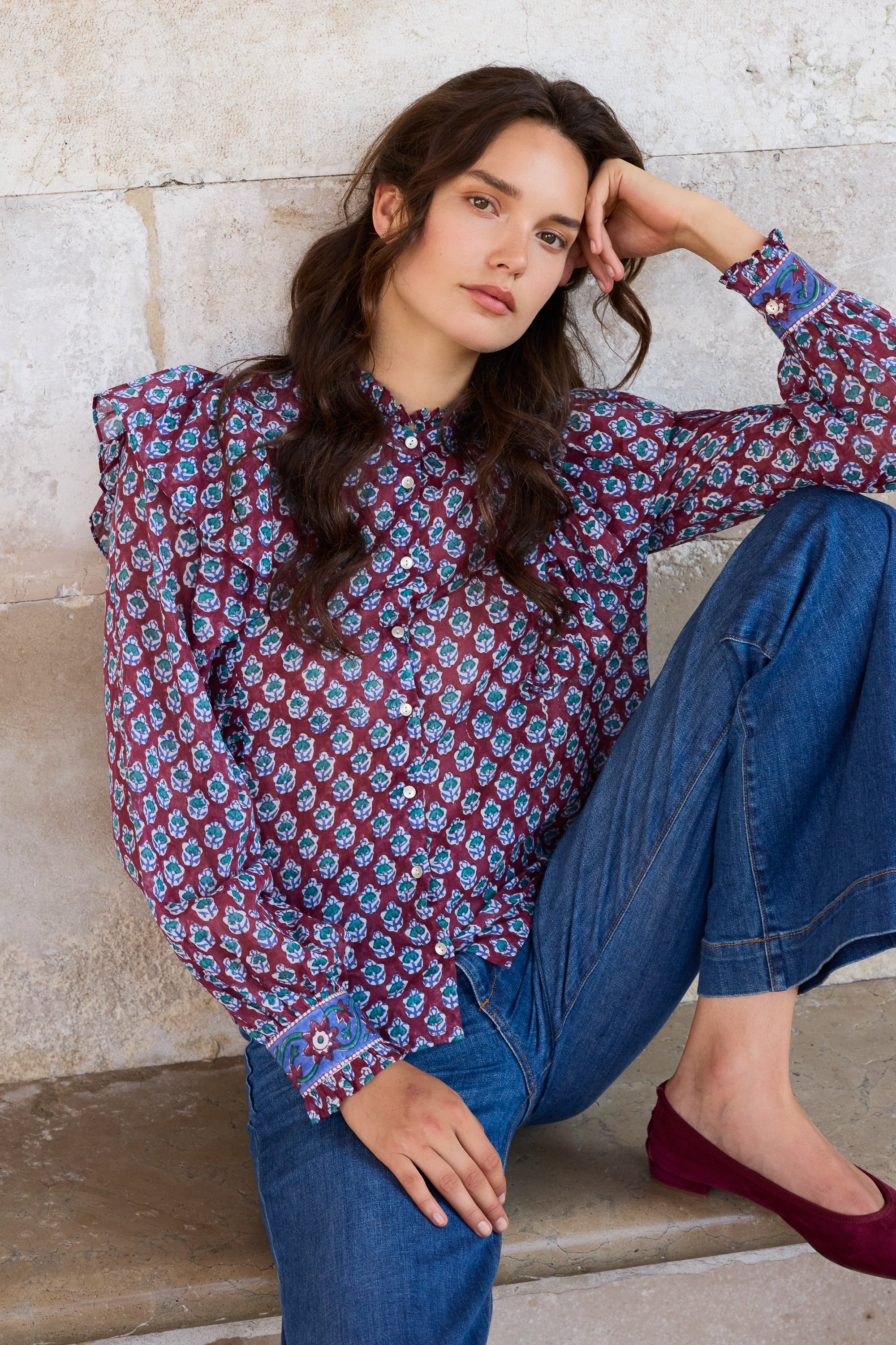 Elsie Blouse- Zenica Wine