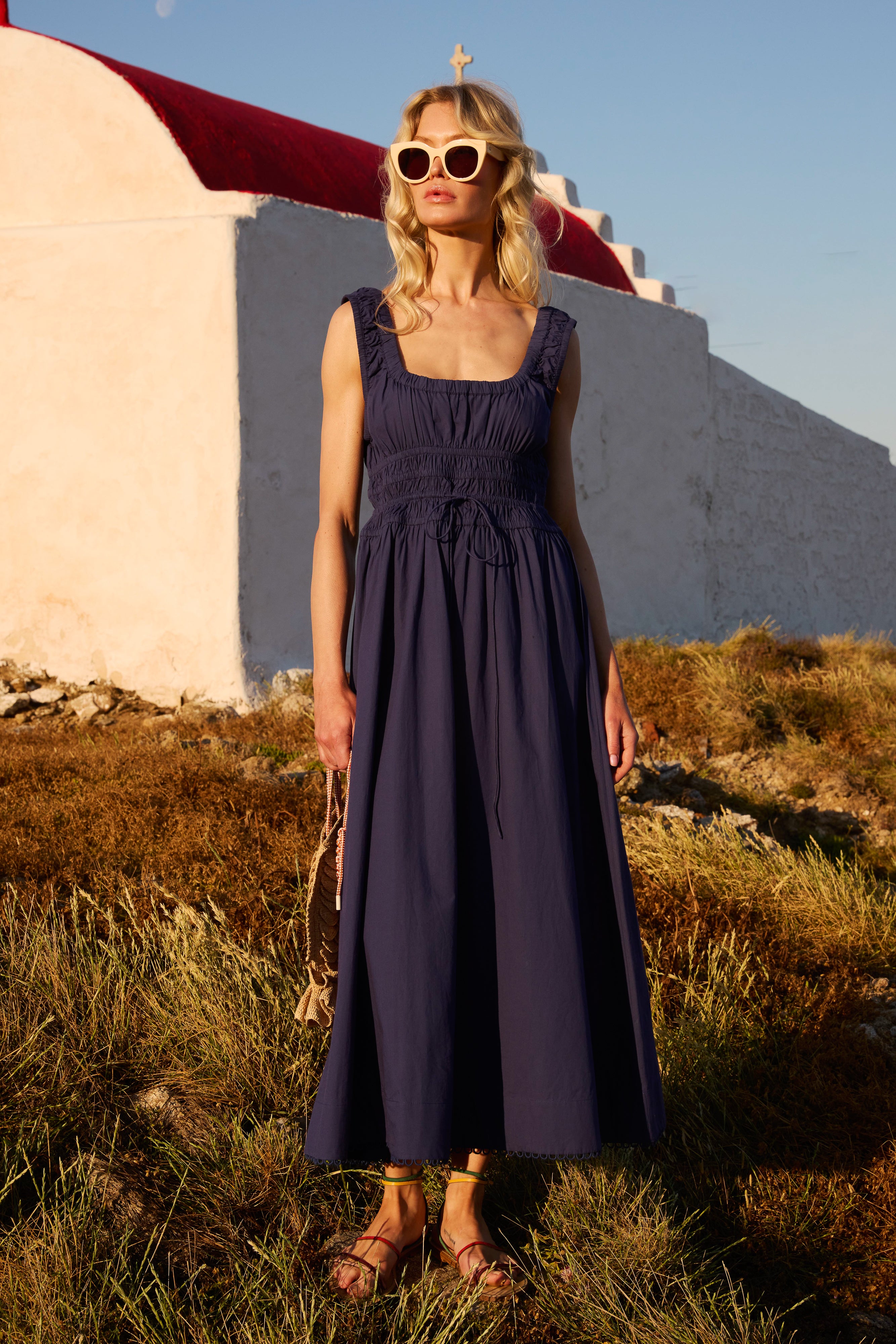 Harper Dress- Tisbury Navy