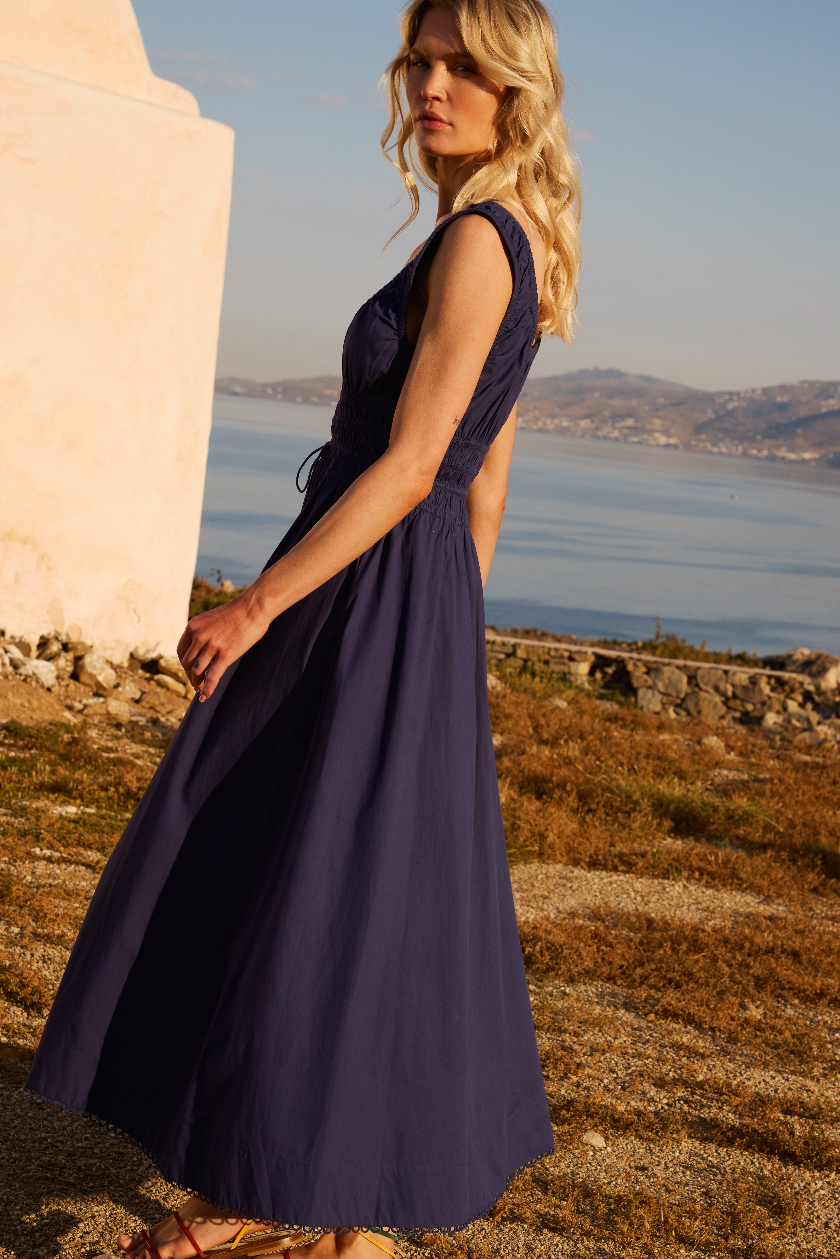 Harper Dress- Tisbury Navy