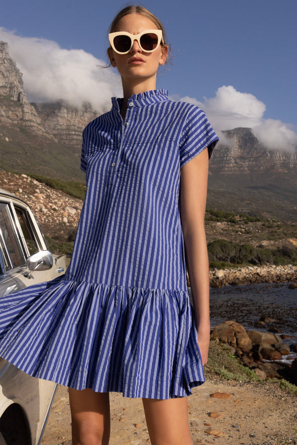 Cap Sleeve Mini- Cabana Cobalt
