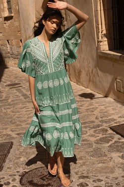 Flirty V-Neck Maxi- Soleil Sage