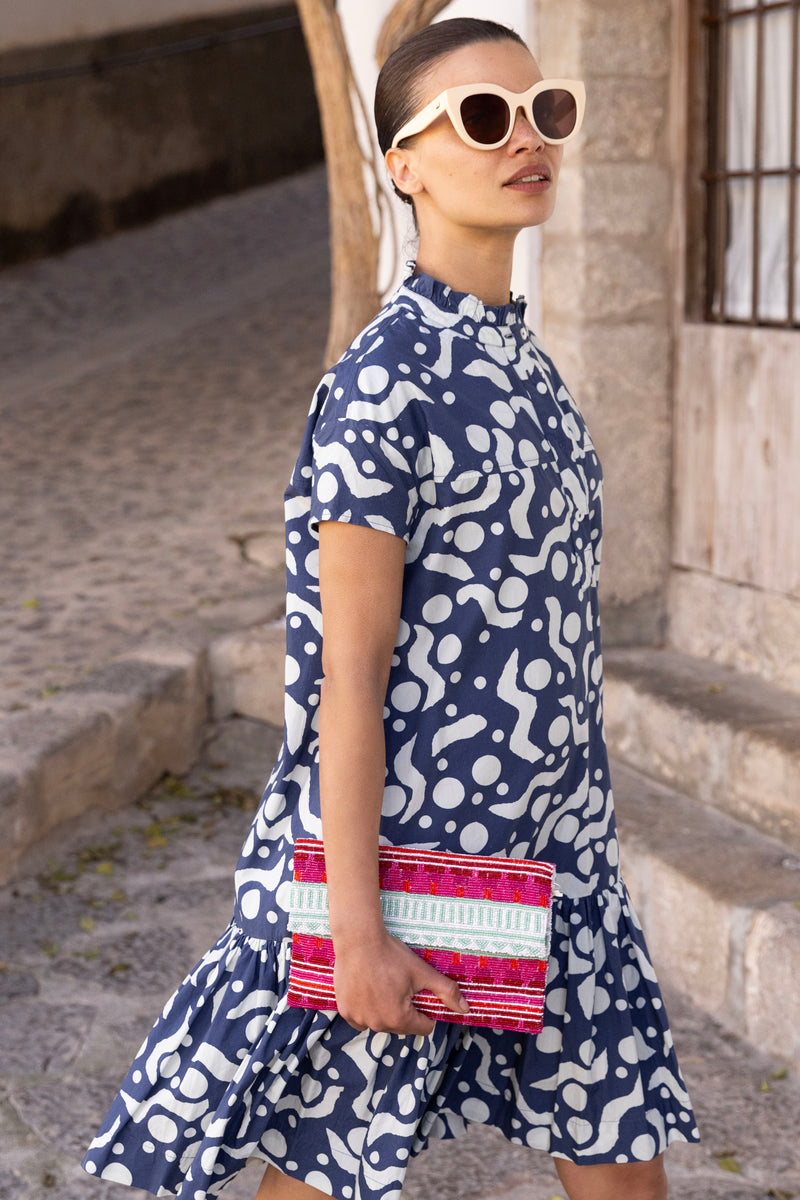 Cap Sleeve Mini- Acadia Navy