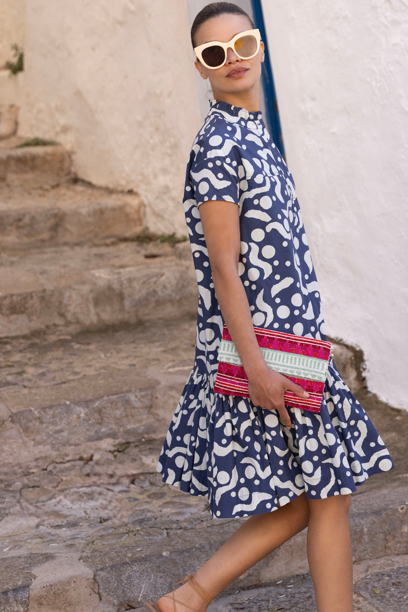 Cap Sleeve Mini- Acadia Navy
