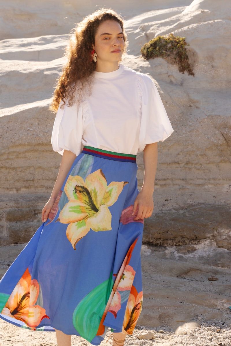 Swing Skirt- Hibiscus Blue