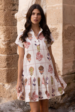 Cap Sleeve Mini- Taormina Cream
