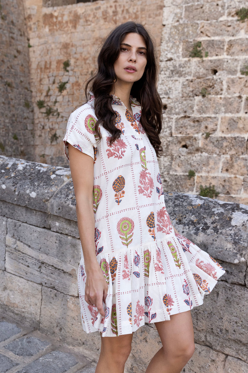 Cap Sleeve Mini- Taormina Cream