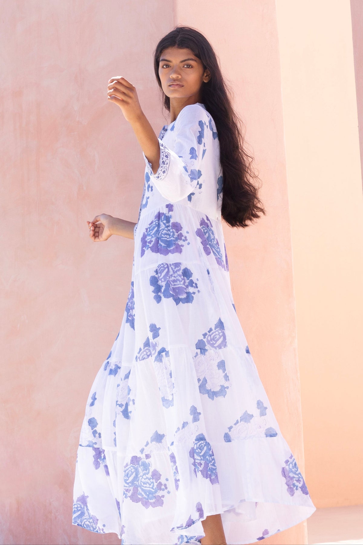 Silk Peony Jacquard Mini Qipao