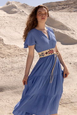 V-Neck Maxi- Bermuda Blue