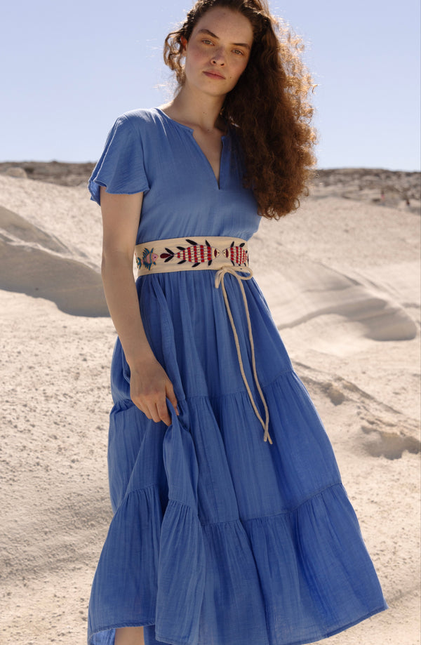 V-Neck Maxi- Bermuda Blue