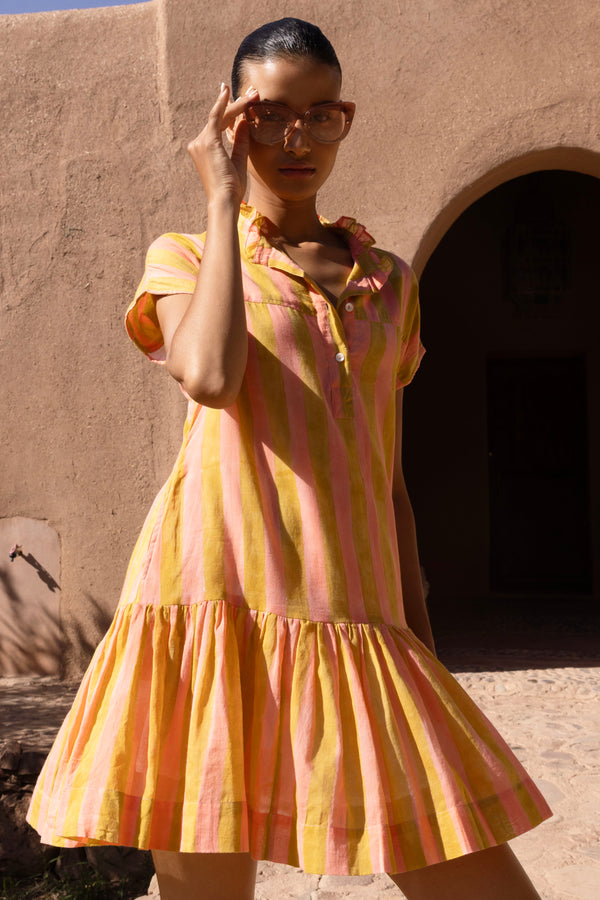 Cap Sleeve Mini- Cabana Coral