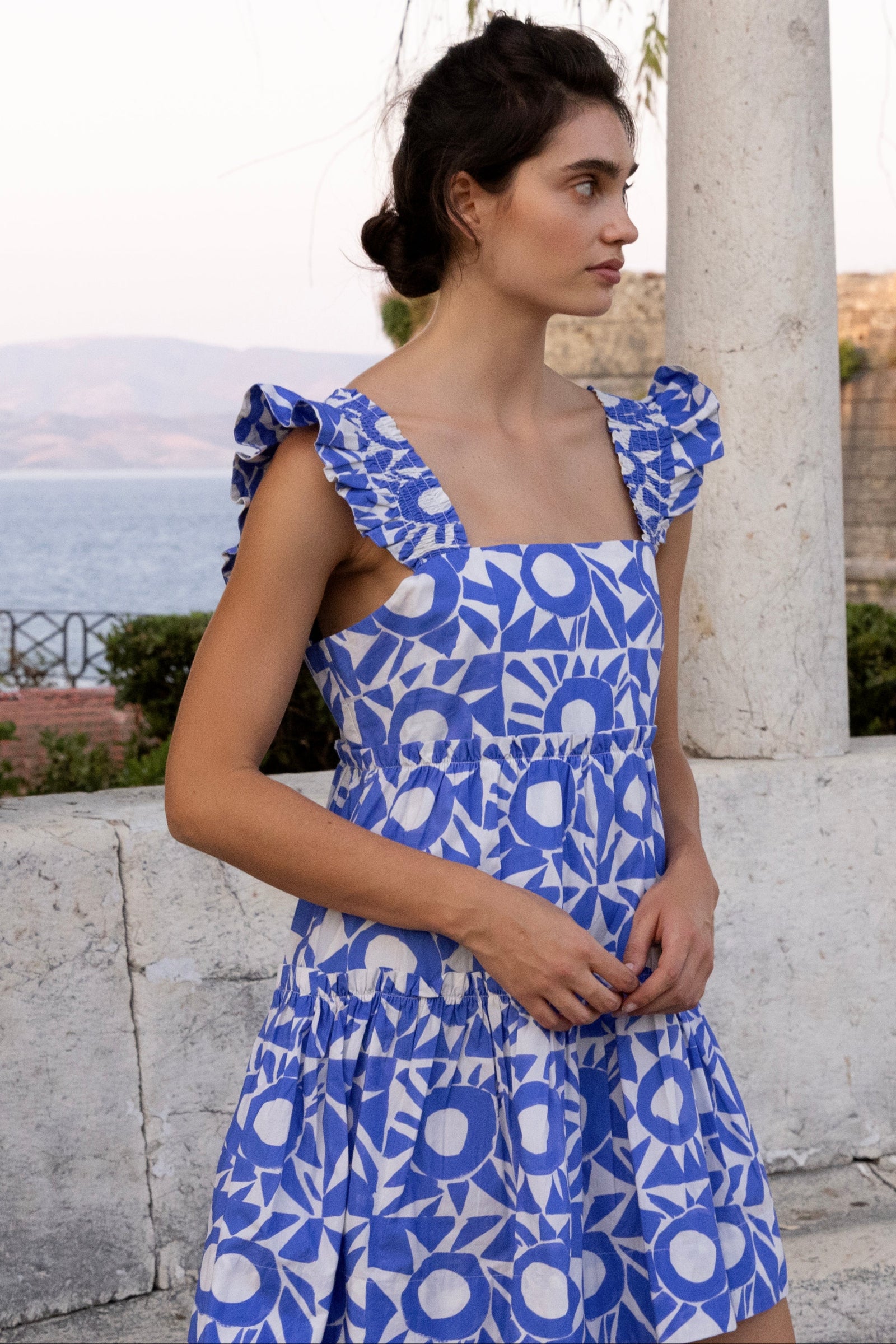 Smocked Square Neck Mini- Eclipse Blue – OLIPHANTDESIGN